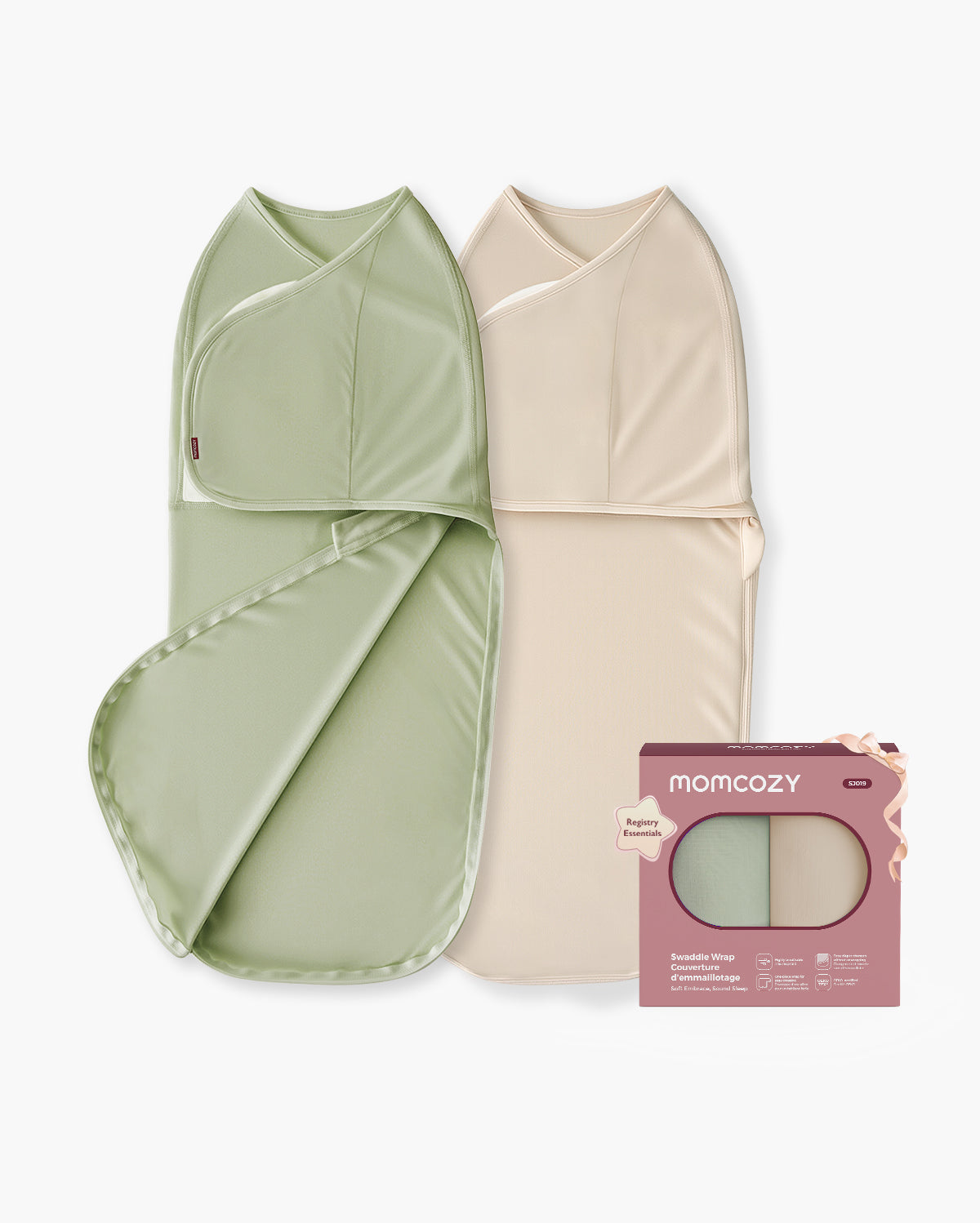 Momcozy Easy Swaddle Wrap 0-3M Meadow — bamboo newborn swaddle