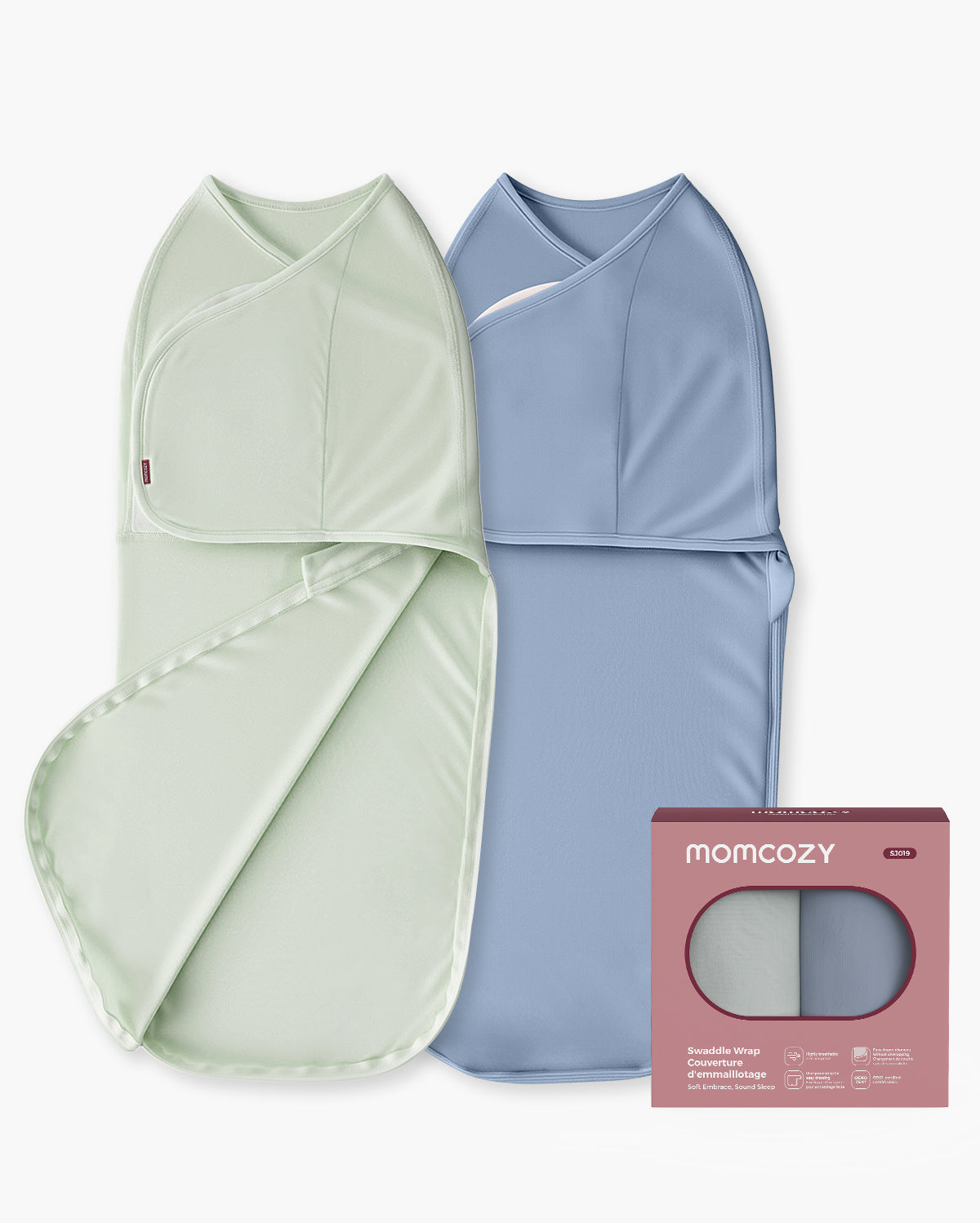 Momcozy Easy Swaddle Wrap 0-3M Serenity — bamboo newborn swaddle