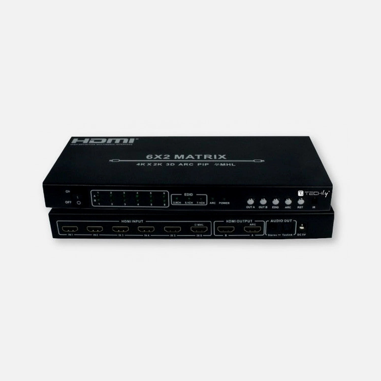 Techly IDATA HDMI-H62 HDMI Matrix Switch 6x2 4K UHD with MHL