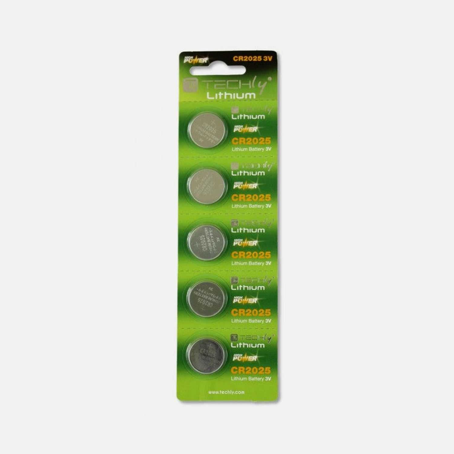 Techly IBT-KCR2025 Lithium CR2025 3V Coin Batteries 5-Pack