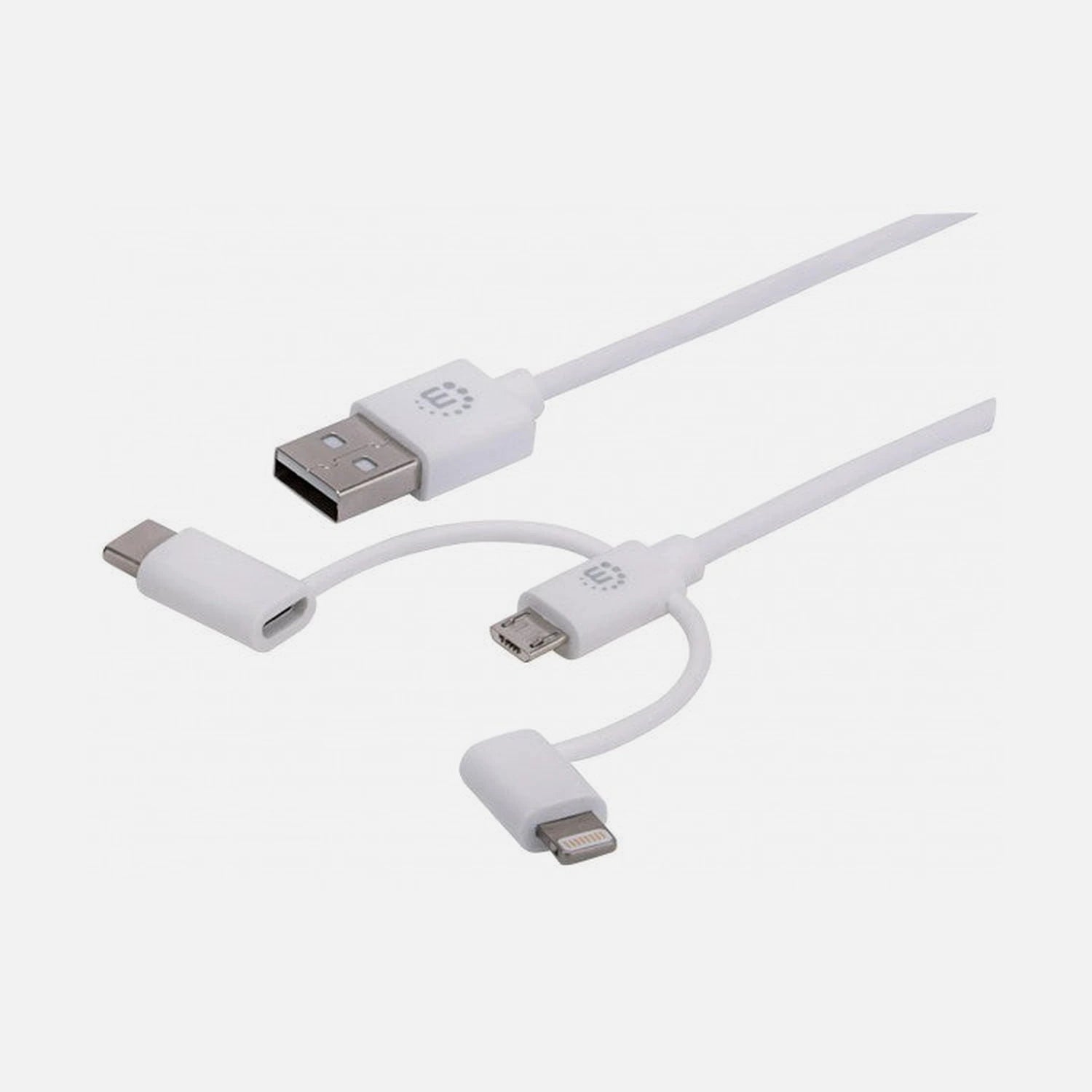 Manhattan ICOC APP-3IN1W 3-in-1 USB Charging Cable White