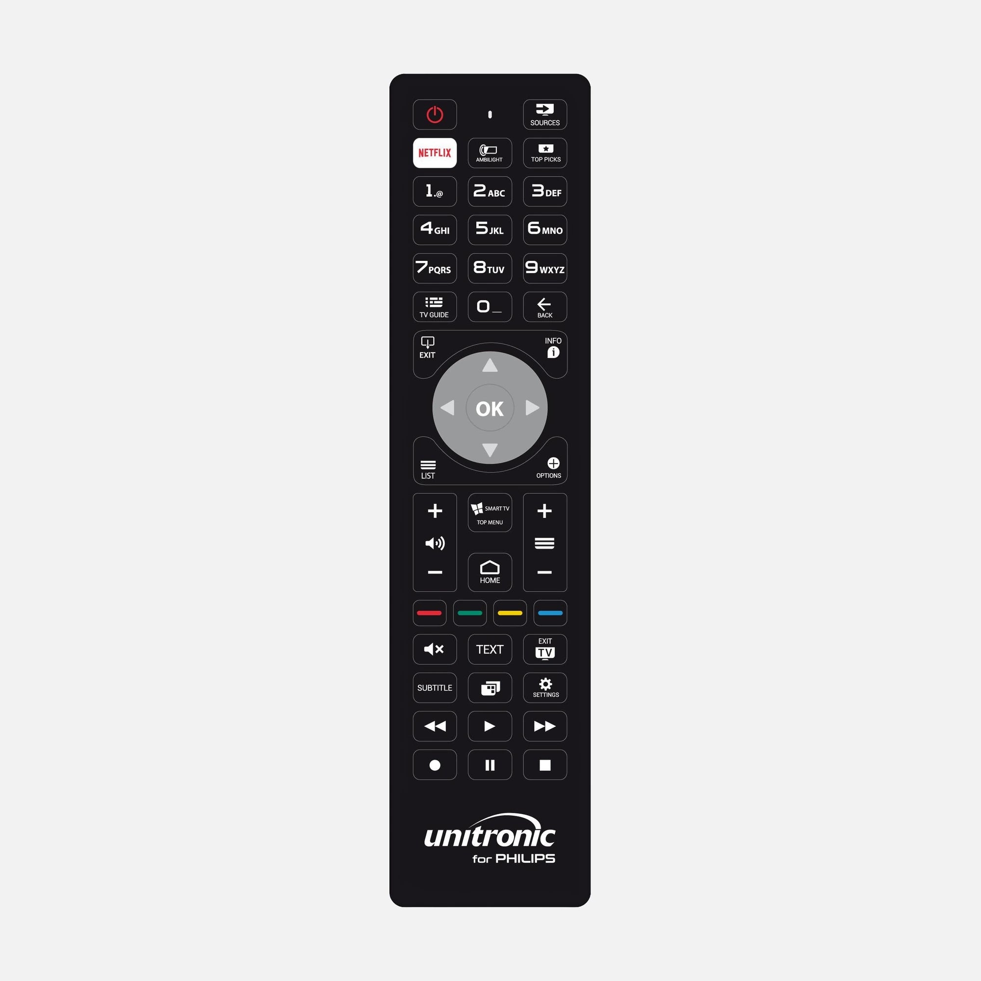 Unitronic 1719 Replacement Remote Control for Philips TV
