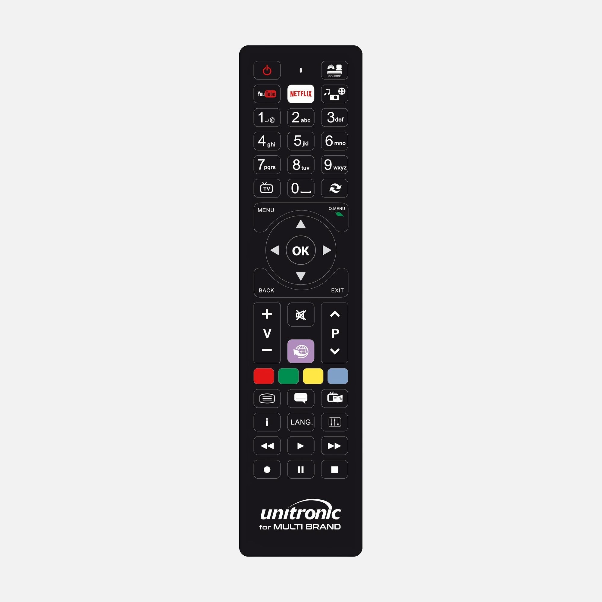 Unitronic 1708 Replacement Remote Control Multibrand TV