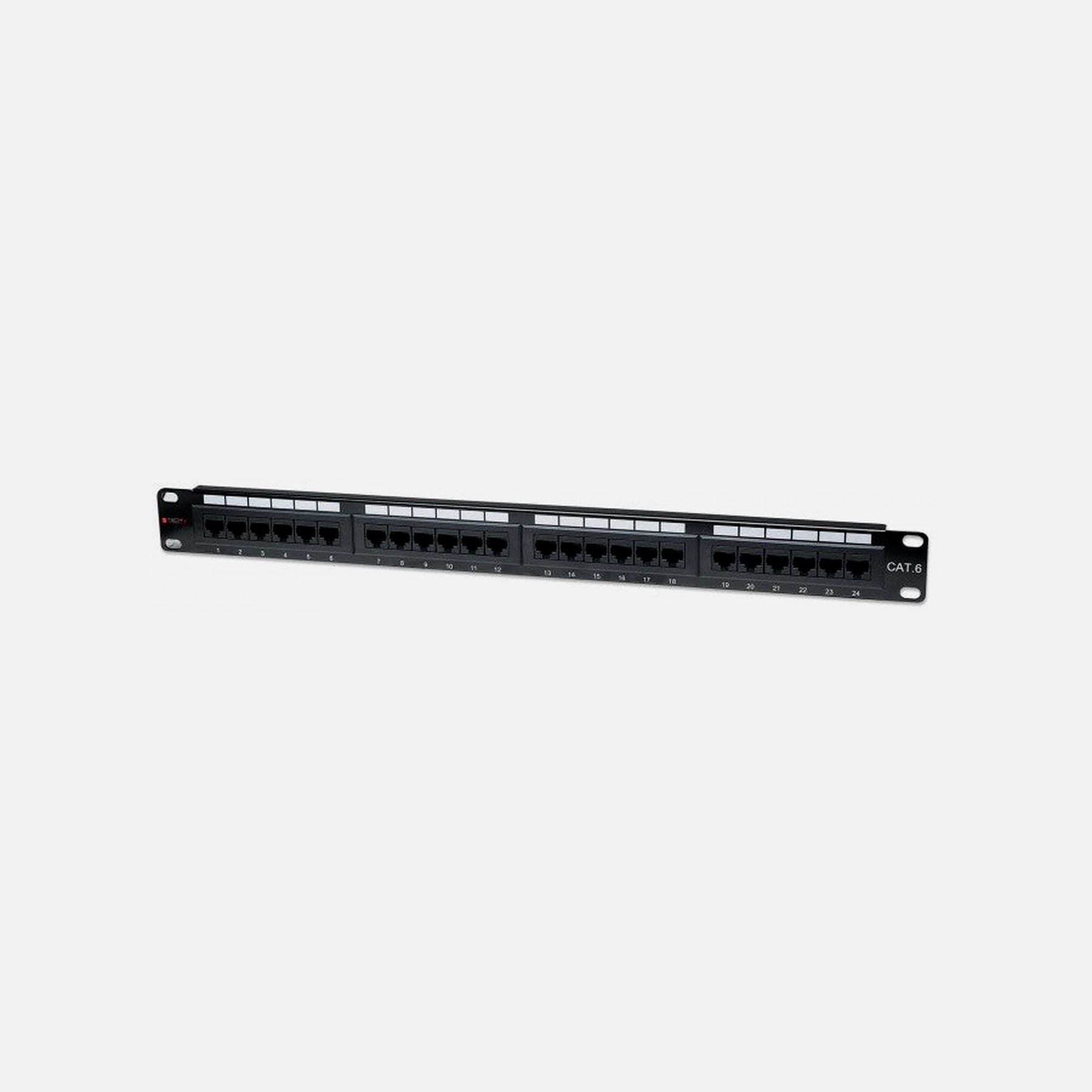 Techly I-PP 24-RU-C6T Patch Panel UTP 24 Ports RJ45 Cat.6 1U