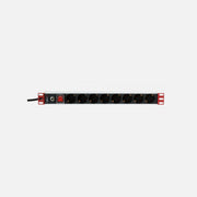 Techly I-CASE STRIP-61UDIT 19" 1U Rack PDU 8 Schuko Outlets, Front Mount
