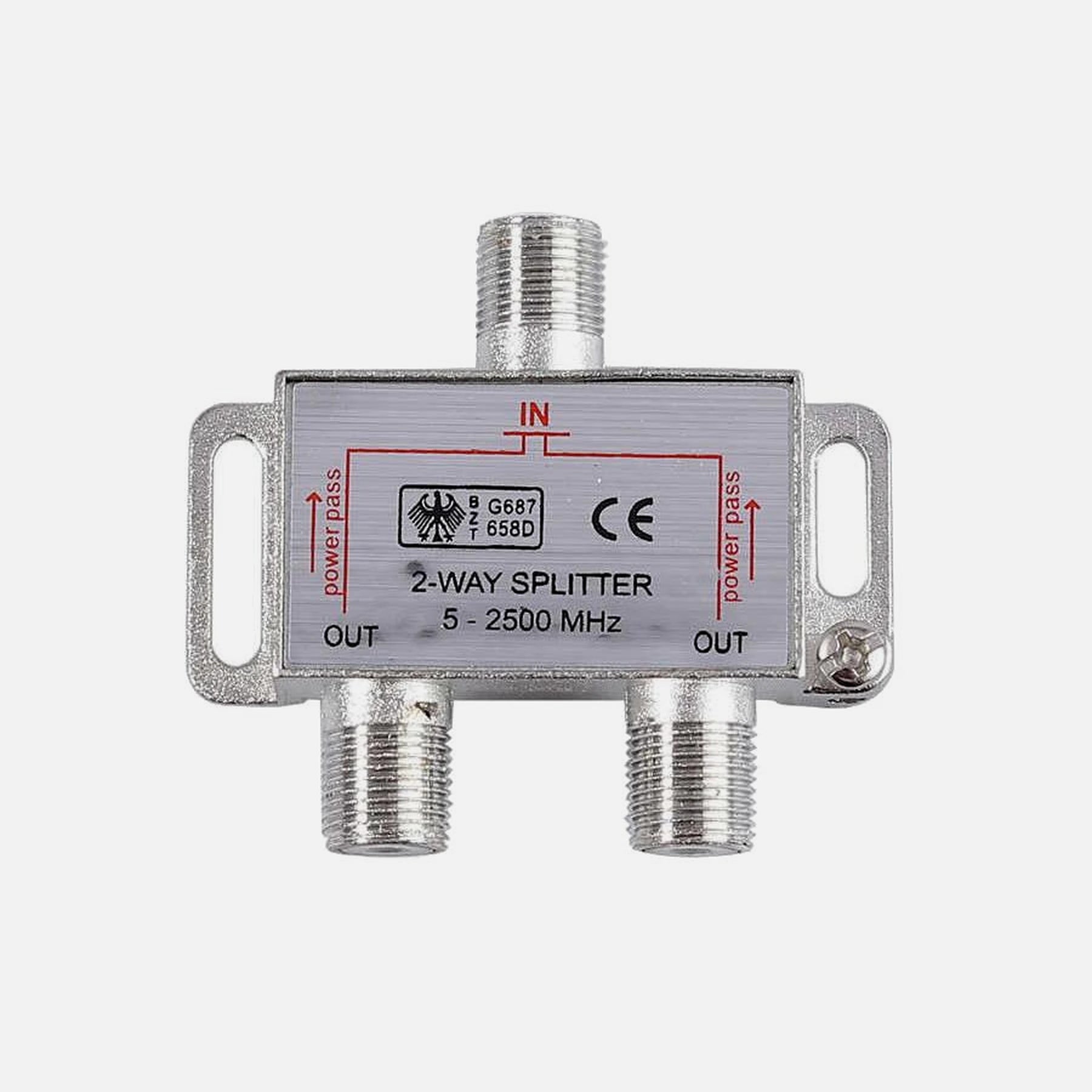 Vector 2-Way Indoor Coaxial Splitter F-Type DC Pass