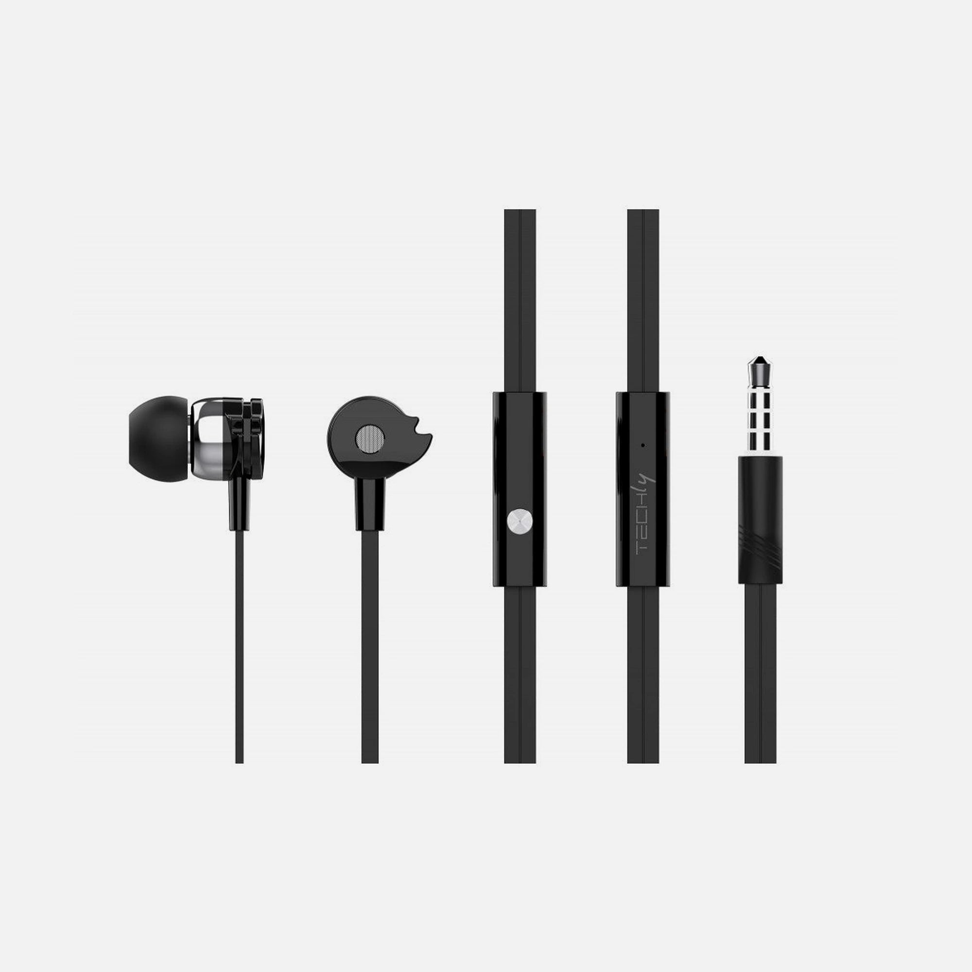 Techly SB-HP A1BK In-Ear Stereo Earphones with Microphone Black