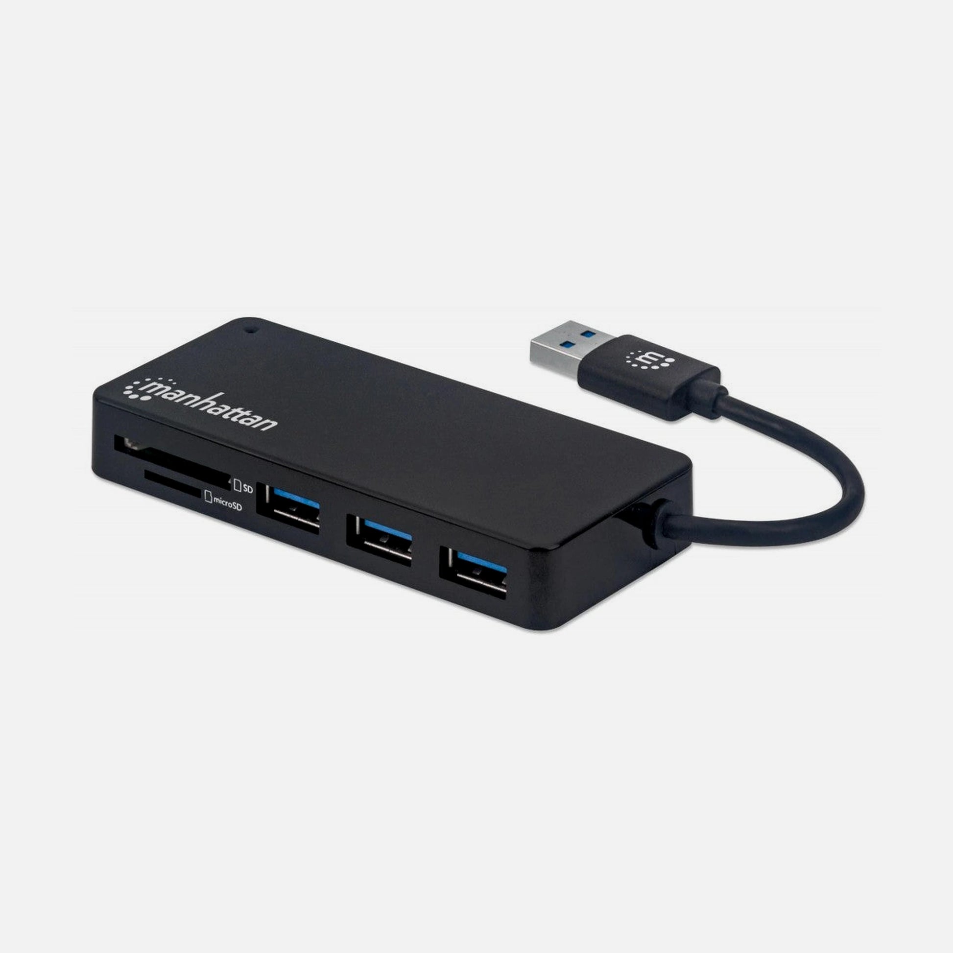 Manhattan IUSB3-HUB3SDM USB 3.2 3-Port Hub with SD Card Reader