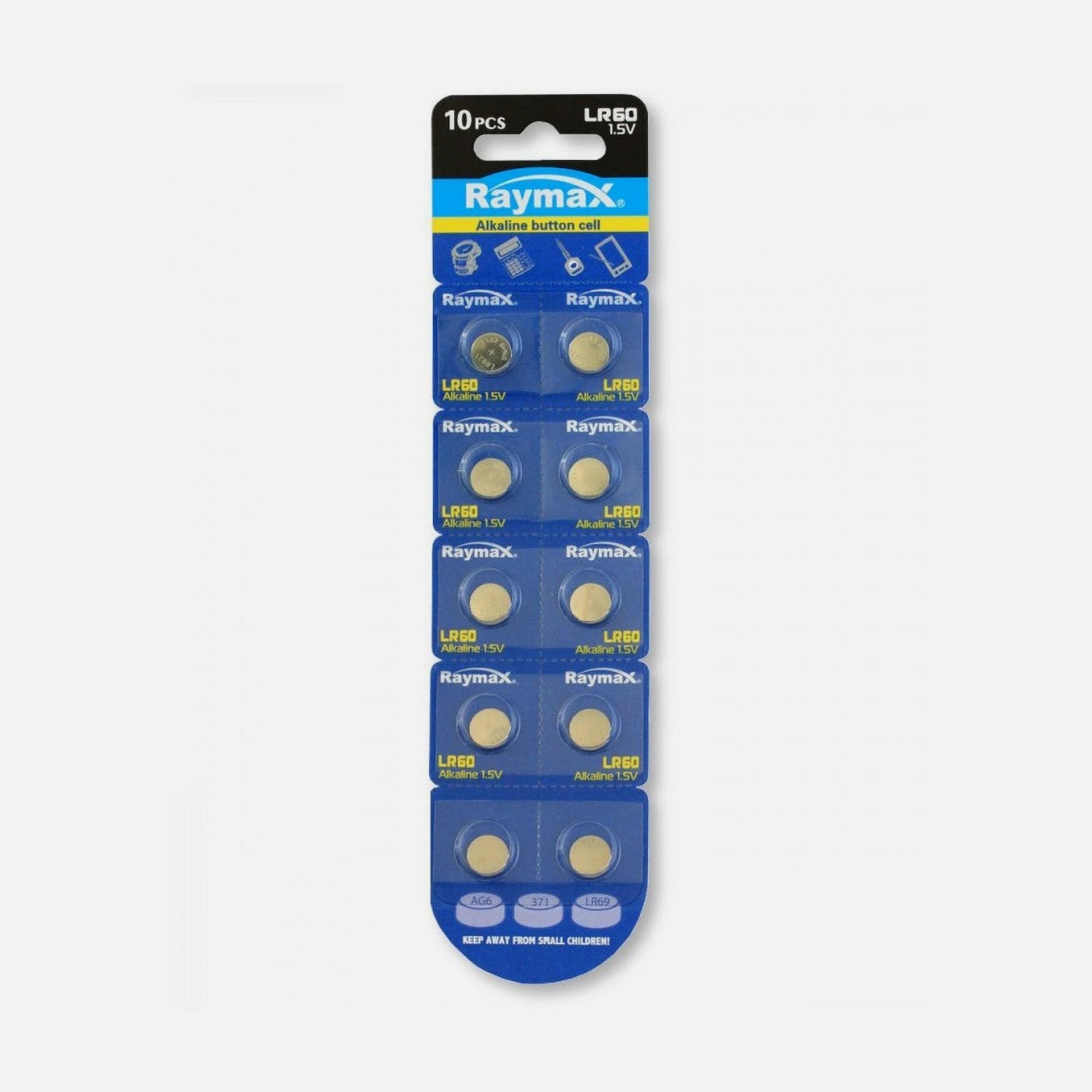 Raymax IBT-KLR60 LR60 Alkaline Batteries 1.5V 10 pcs