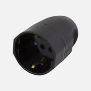RP Schuko Plug Female Black 250V 16A Plastic