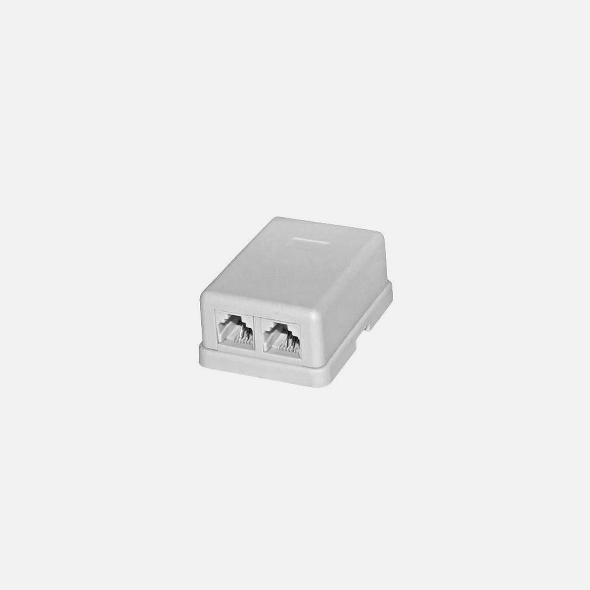 Wall Mount Telephone Socket Double White RJ11