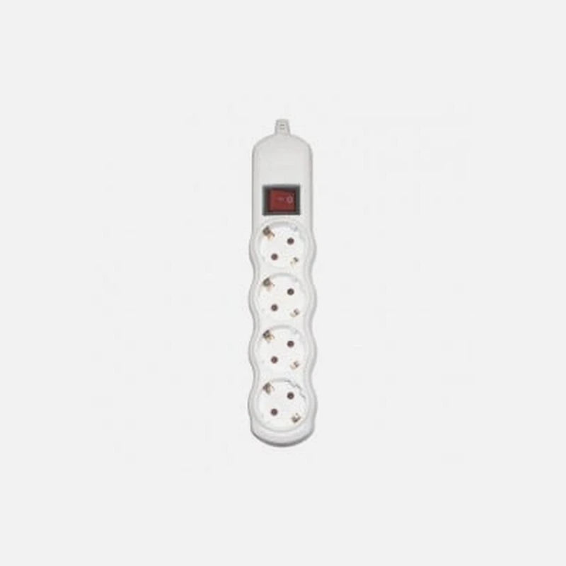 RP Power Strip 4-Place Switch No Cable White