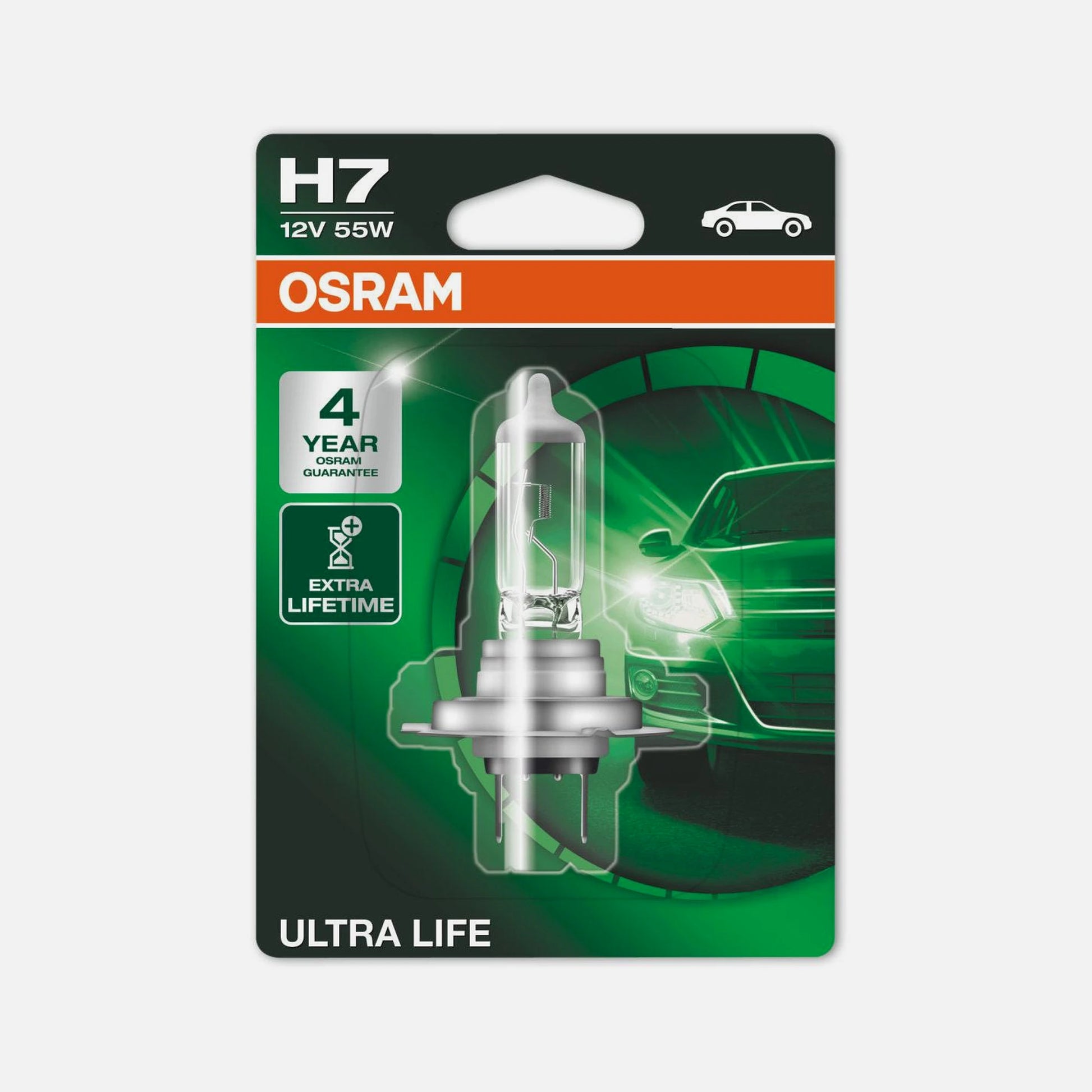 OSRAM Automotive Halogen Lamp ULTRA LIFE H7 - PX26d