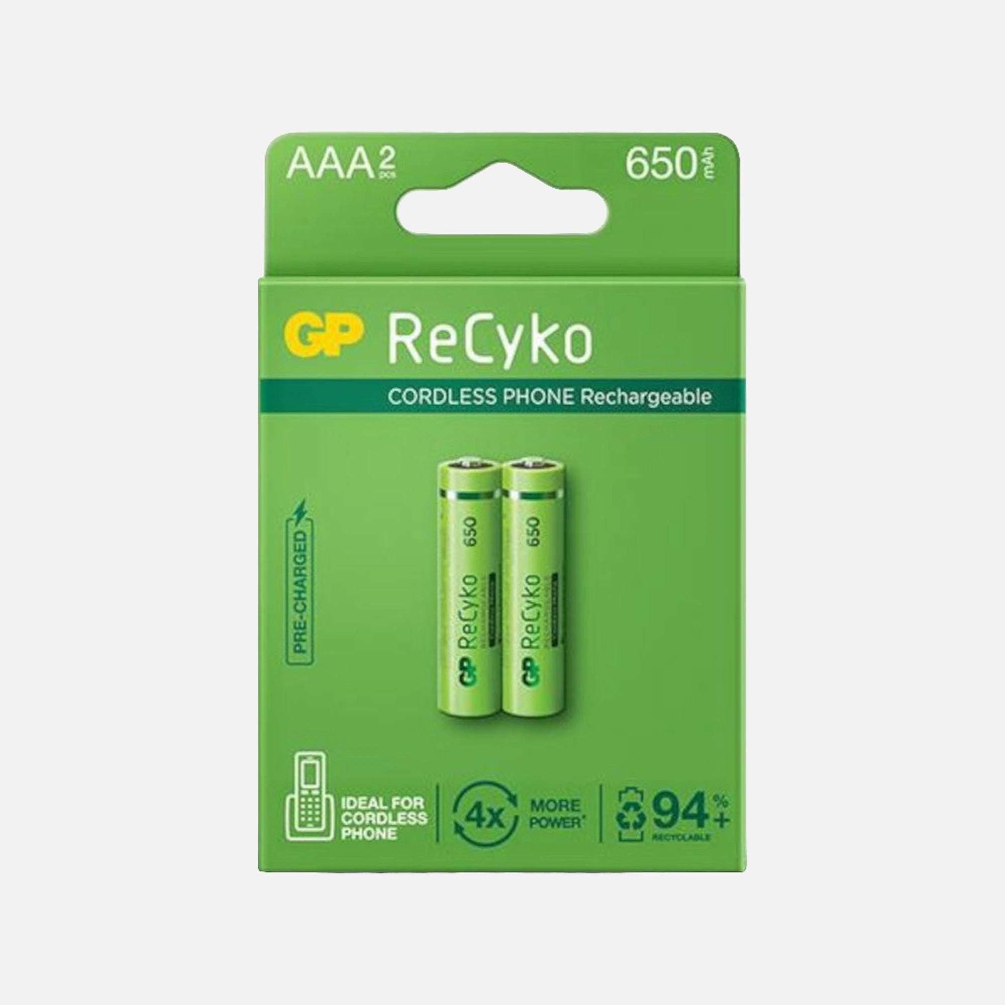 GP Batteries IC-GP201216 - Rechargeable Batteries 2 pcs AAA Mini Stilo GP ReCyko