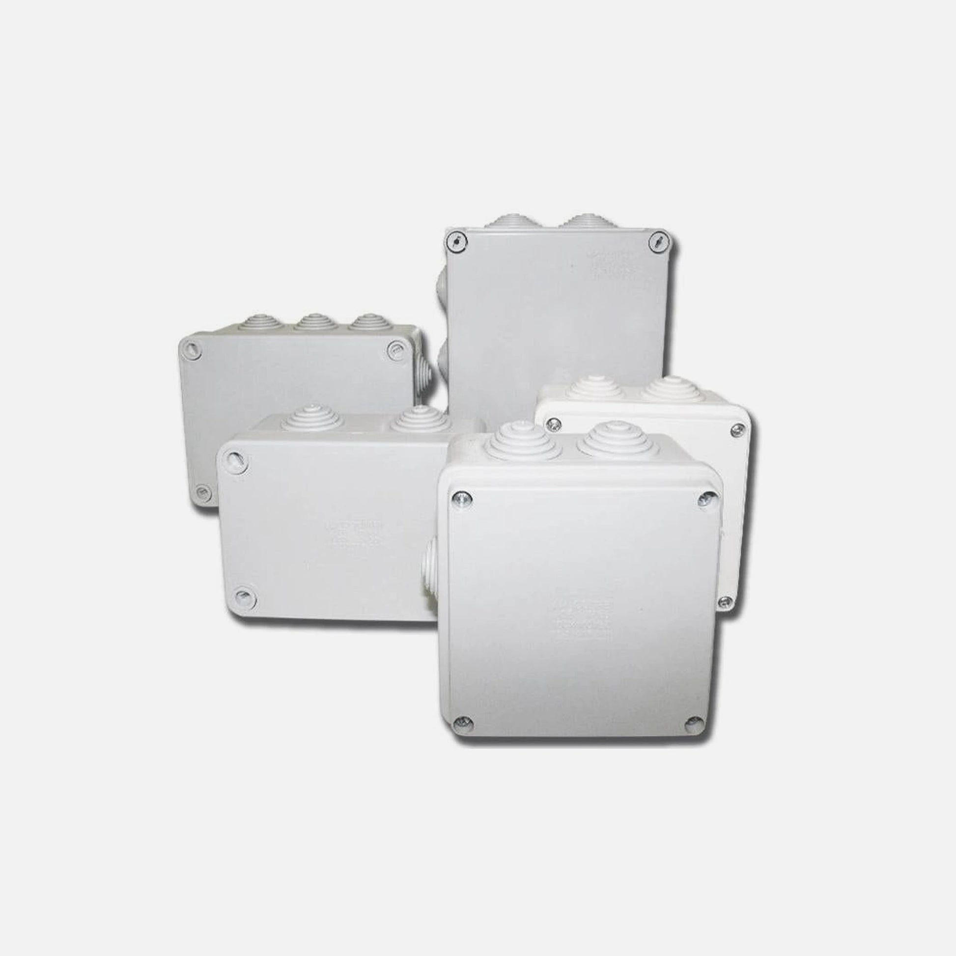 Courbi - Watertight Box 100x100x50mm With Cable Glands IP55 & Screw on Lid