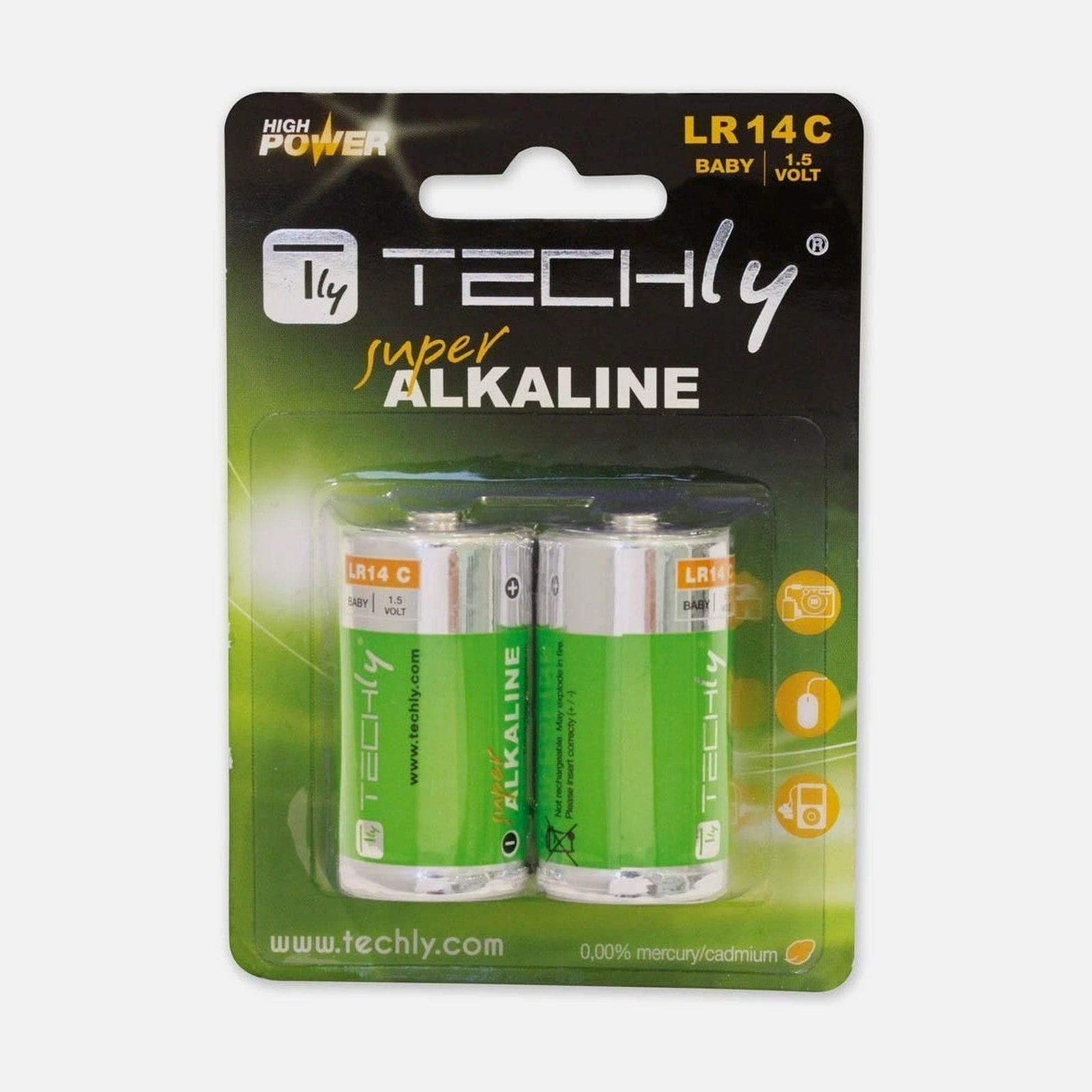 Techly IBT-KAL-LR14T C Alkaline LR14 1.5V Batteries 2-Pack