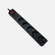 RP Safety Power Strip - 5 Sockets With 3G1.5 Cable 1.5mt+Overvoltage Protection+Switch