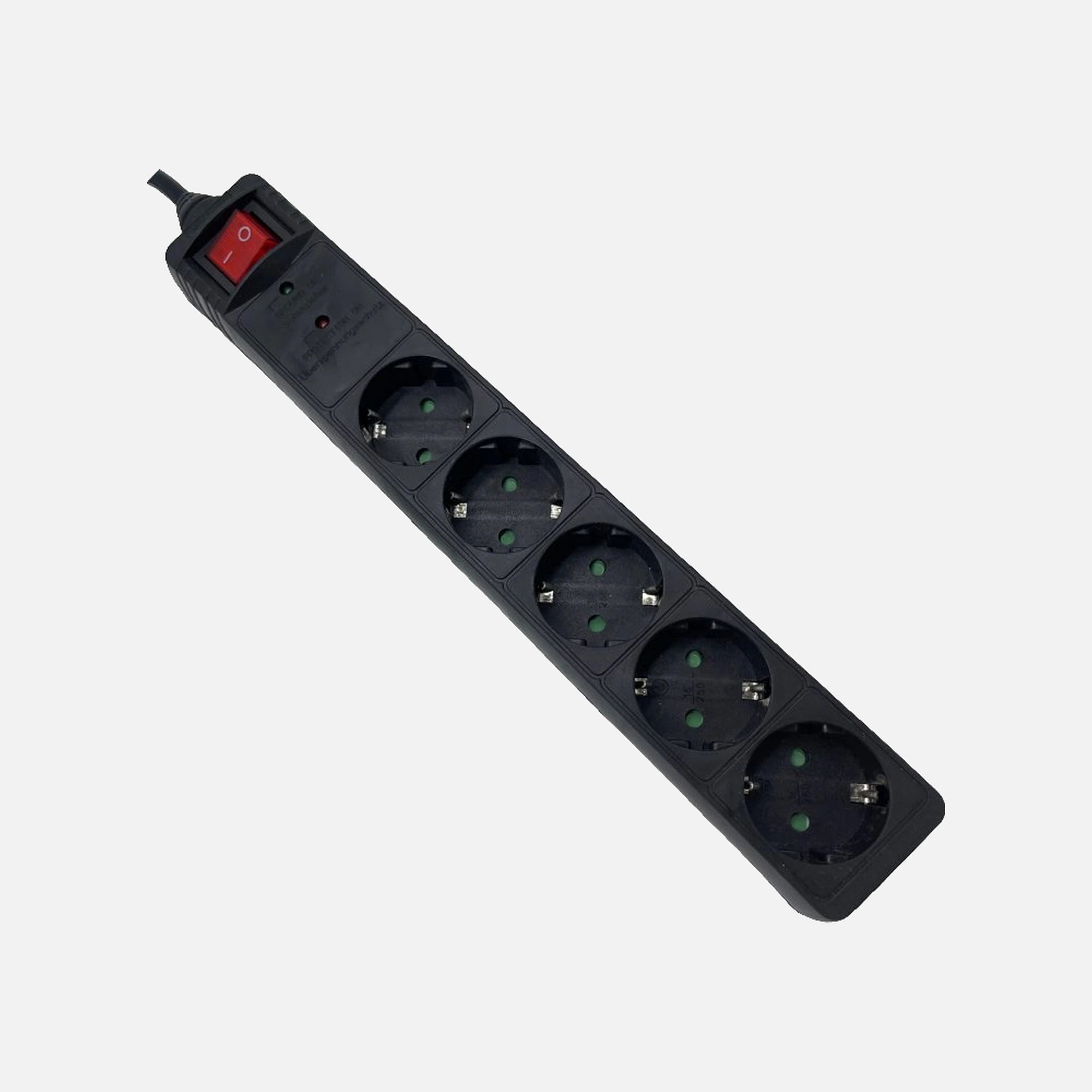 RP Safety Power Strip - 5 Sockets With 3G1.5 Cable 1.5mt+Overvoltage Protection+Switch