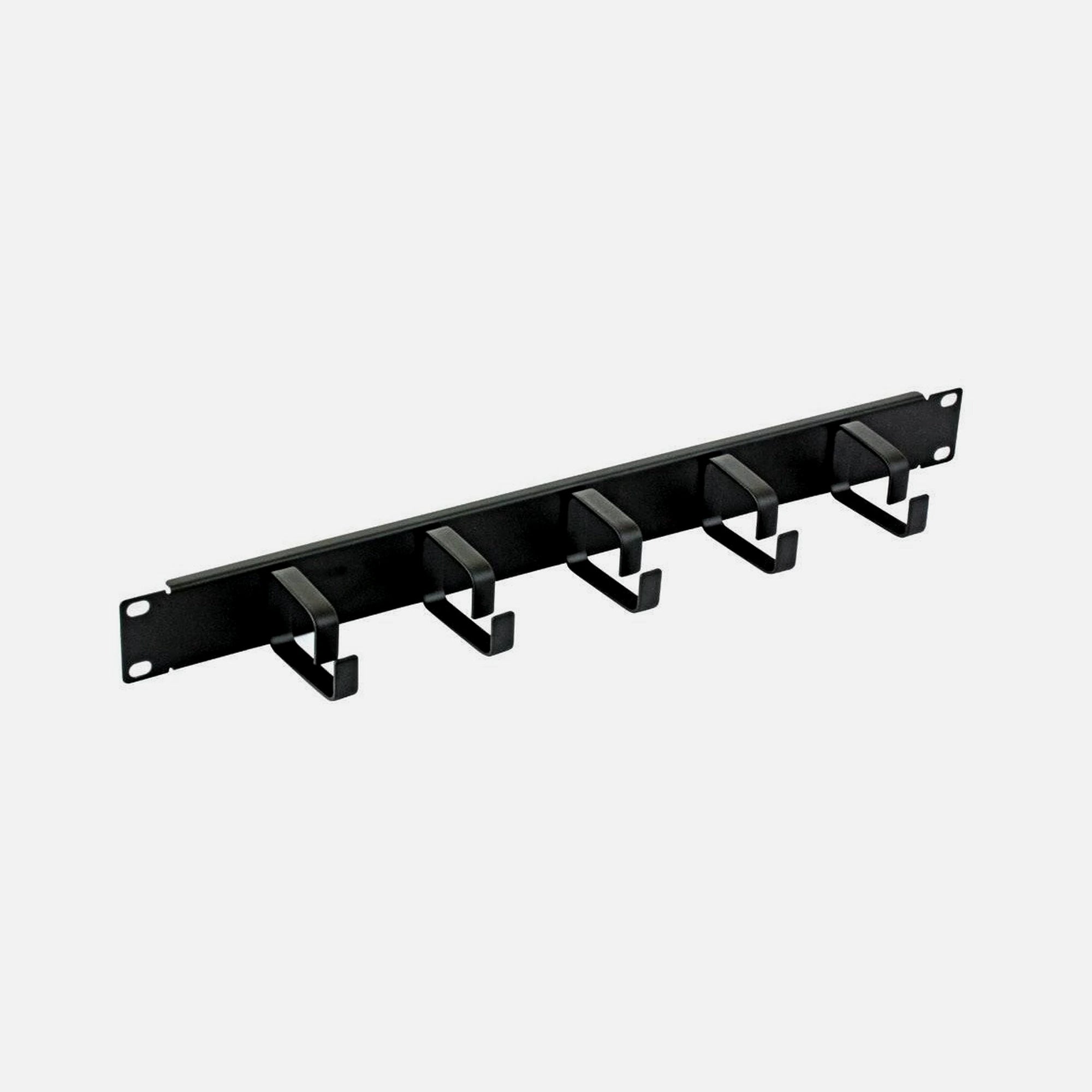 Techly I-CASE CABLE-BK5 1U 19" Cable Management Panel with 5 Rings