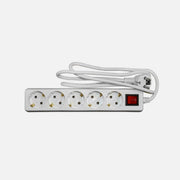 AD Power Strip 5 Sockets 3G1 Cable Switch White