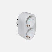 AD Adapter Schuko Male to 2 Schuko Female Sockets White