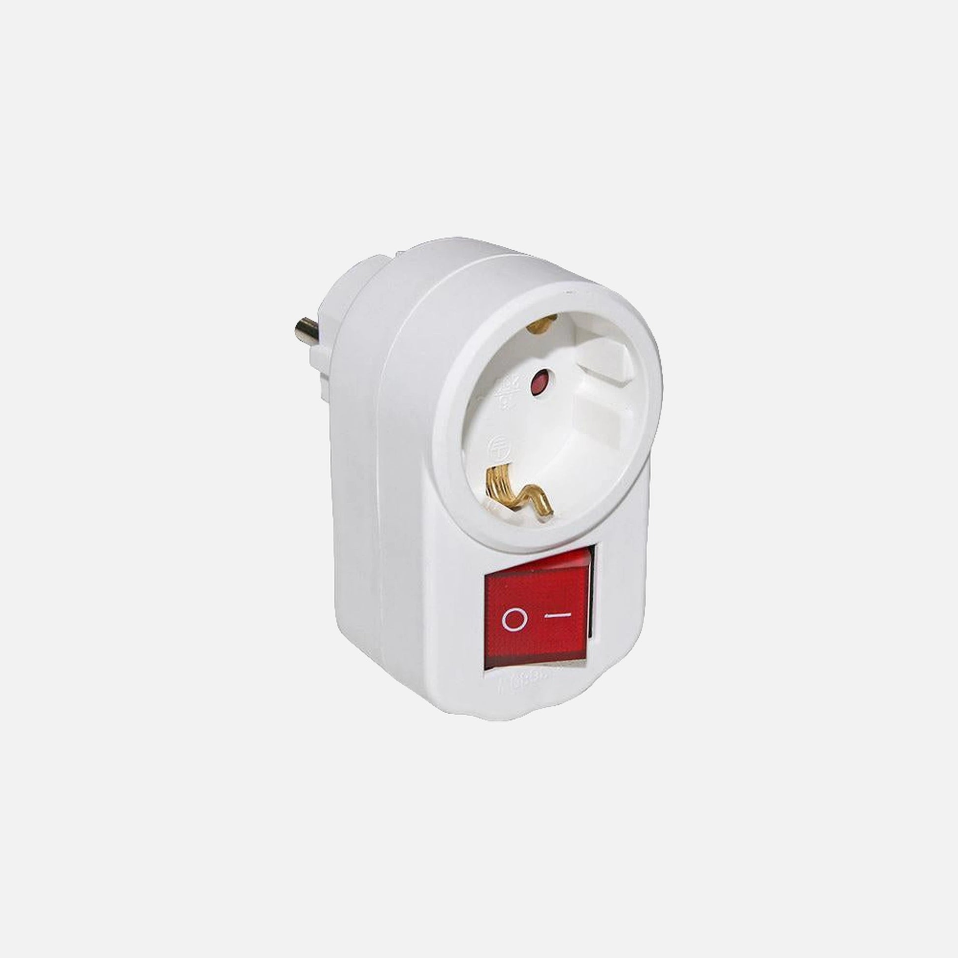 AD Schuko Male to Female Adaptor White with Switch