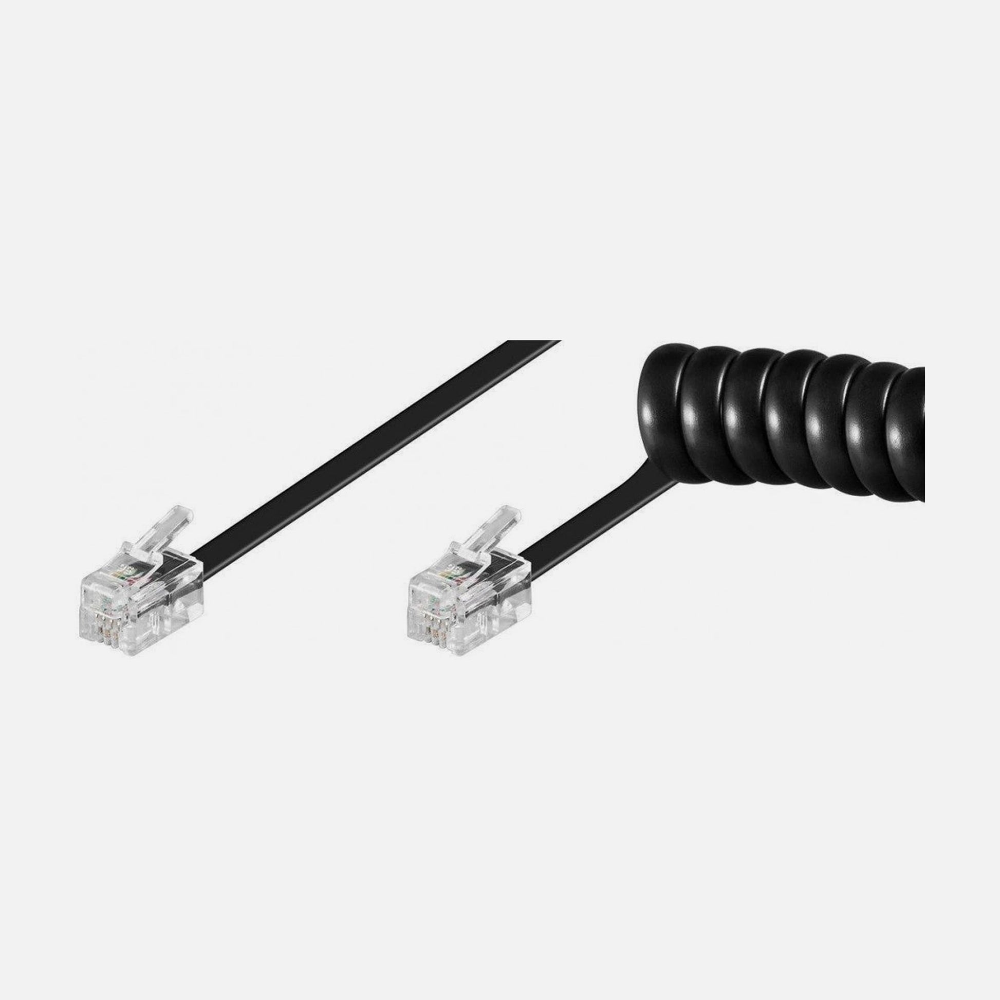 INTELLINET ICOC MD-44-02SBK Telephone Spiral Cable 2m Black