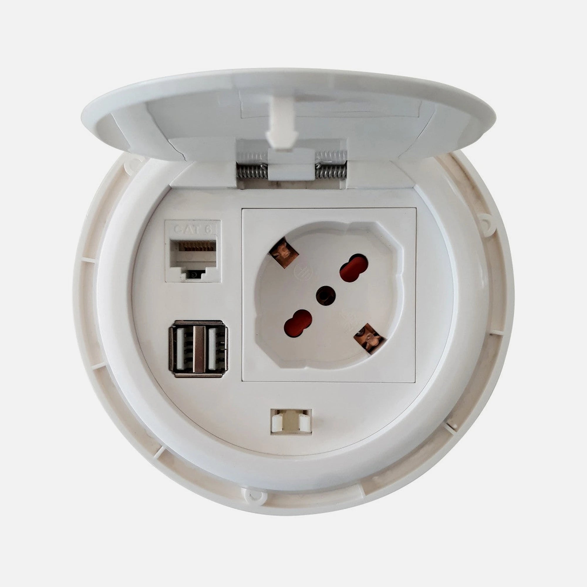 Techly IUPS-PCP-81U2URJ Recessed Desktop Socket Schuko + 2x USB + RJ45