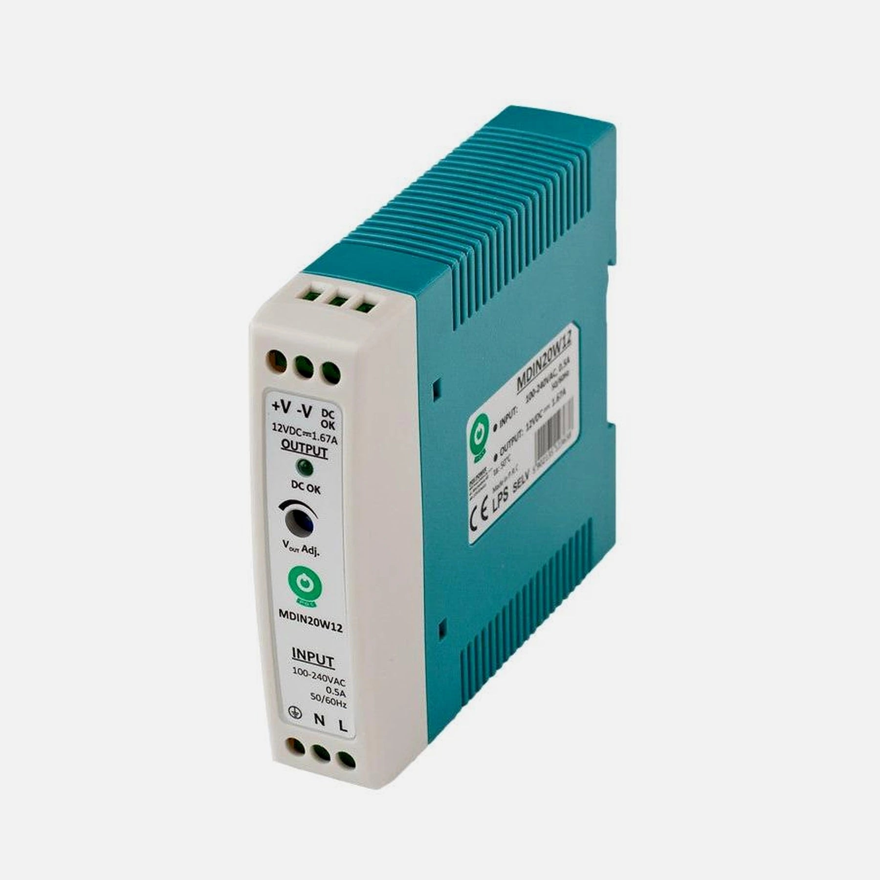 MPL- Rail Power Supply - MW DIN20W/12V