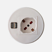 Techly IUPS-PCP-81U2U Recessed Desk Power Socket with 2x USB 2.1A