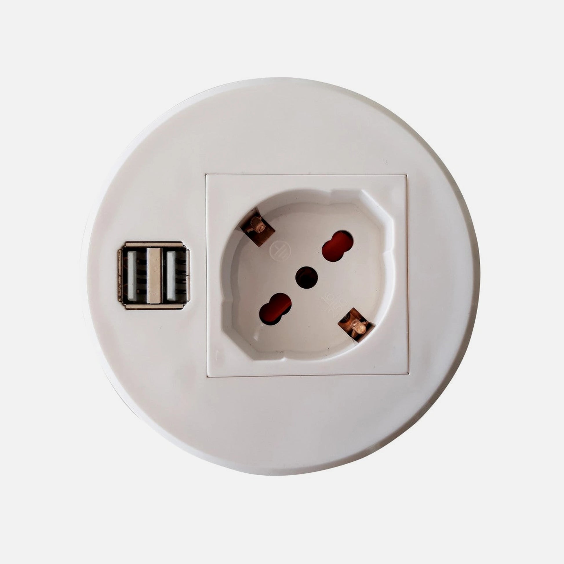 Techly IUPS-PCP-81U2U Recessed Desk Power Socket with 2x USB 2.1A