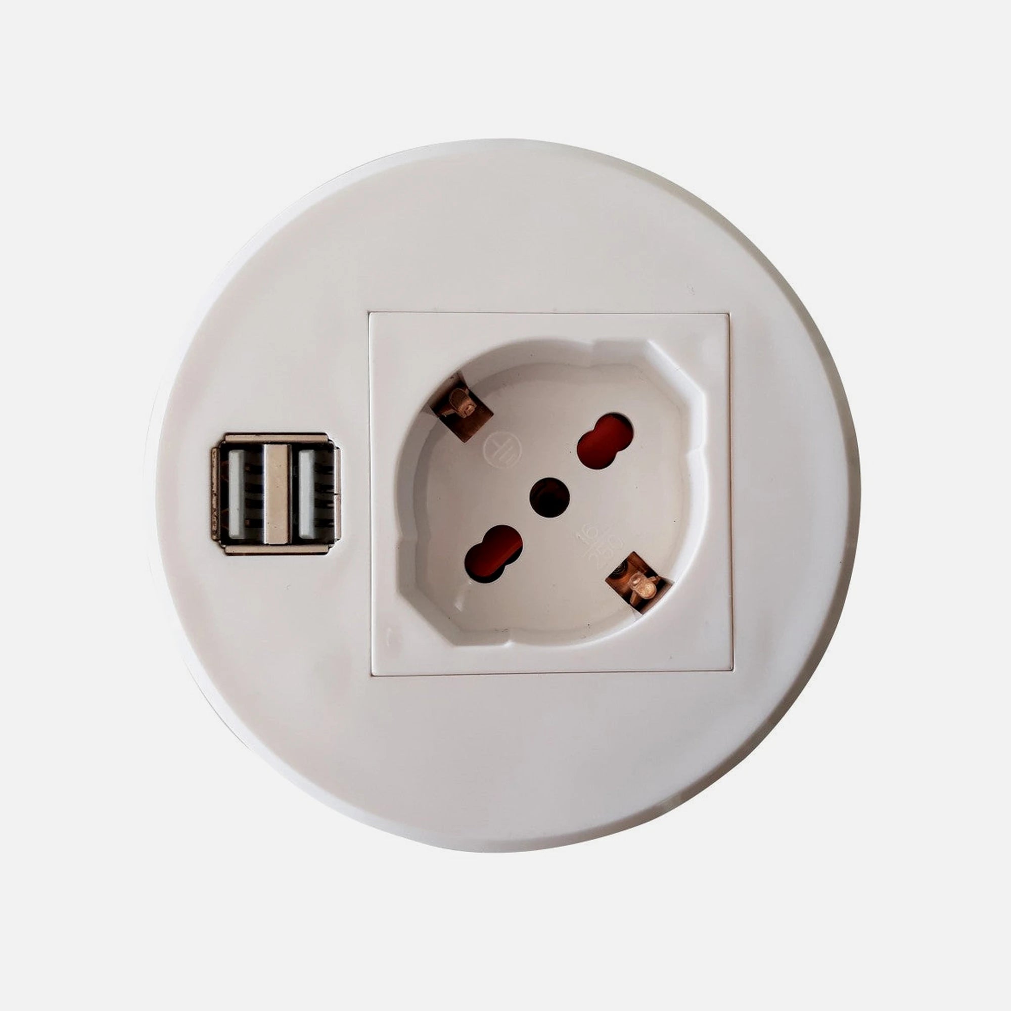 Techly IUPS-PCP-81U2U Recessed Desk Power Socket with 2x USB 2.1A