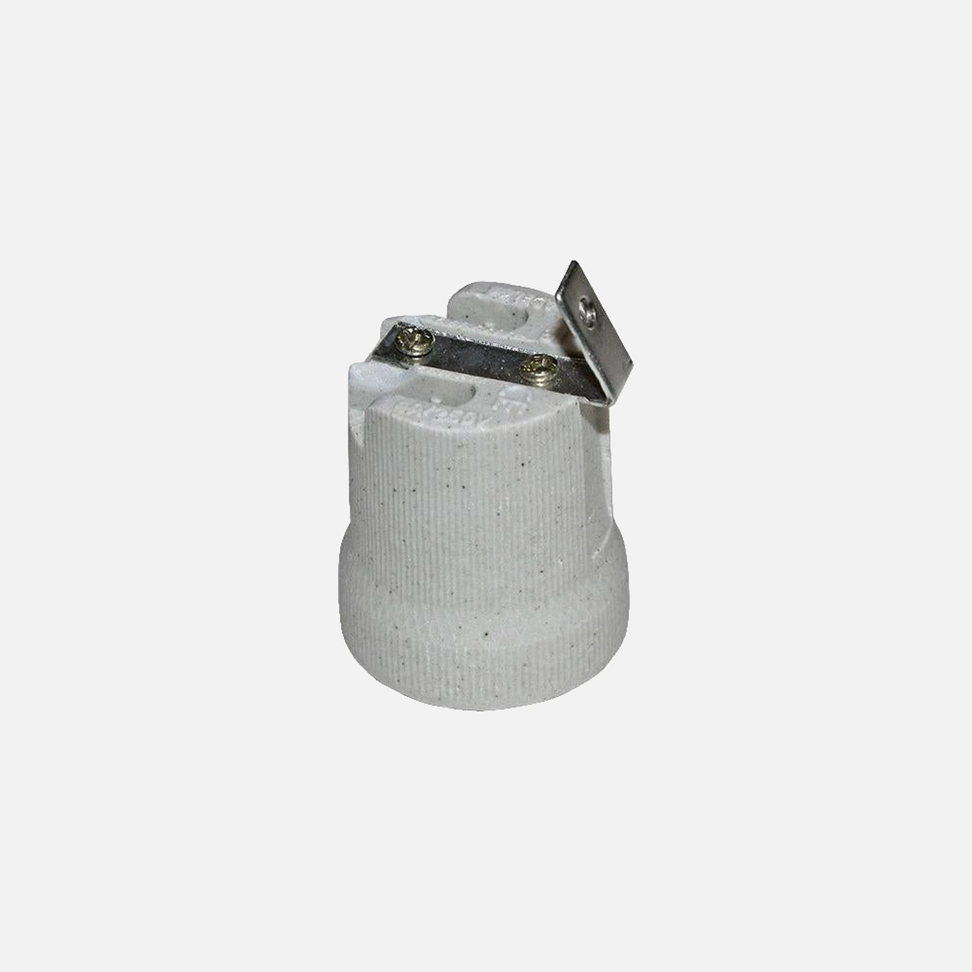 AD Porcelain Lampholder E27 with Bracket 60° External