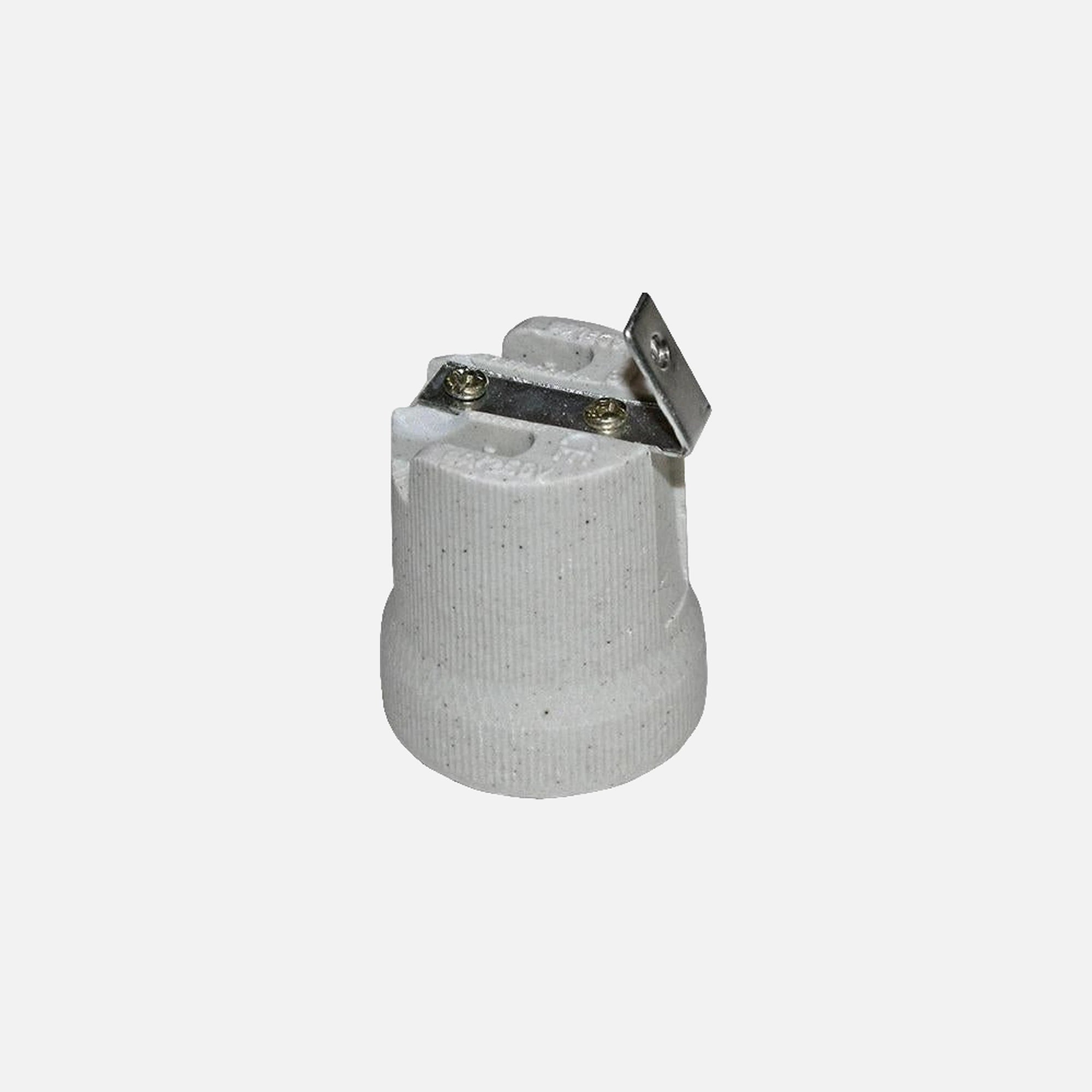 AD Porcelain Lampholder E27 with Bracket 60° External