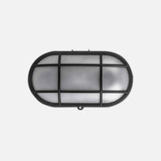 AD Bulkhead PC Oval with grid 1 - E27/IP44 Graphite