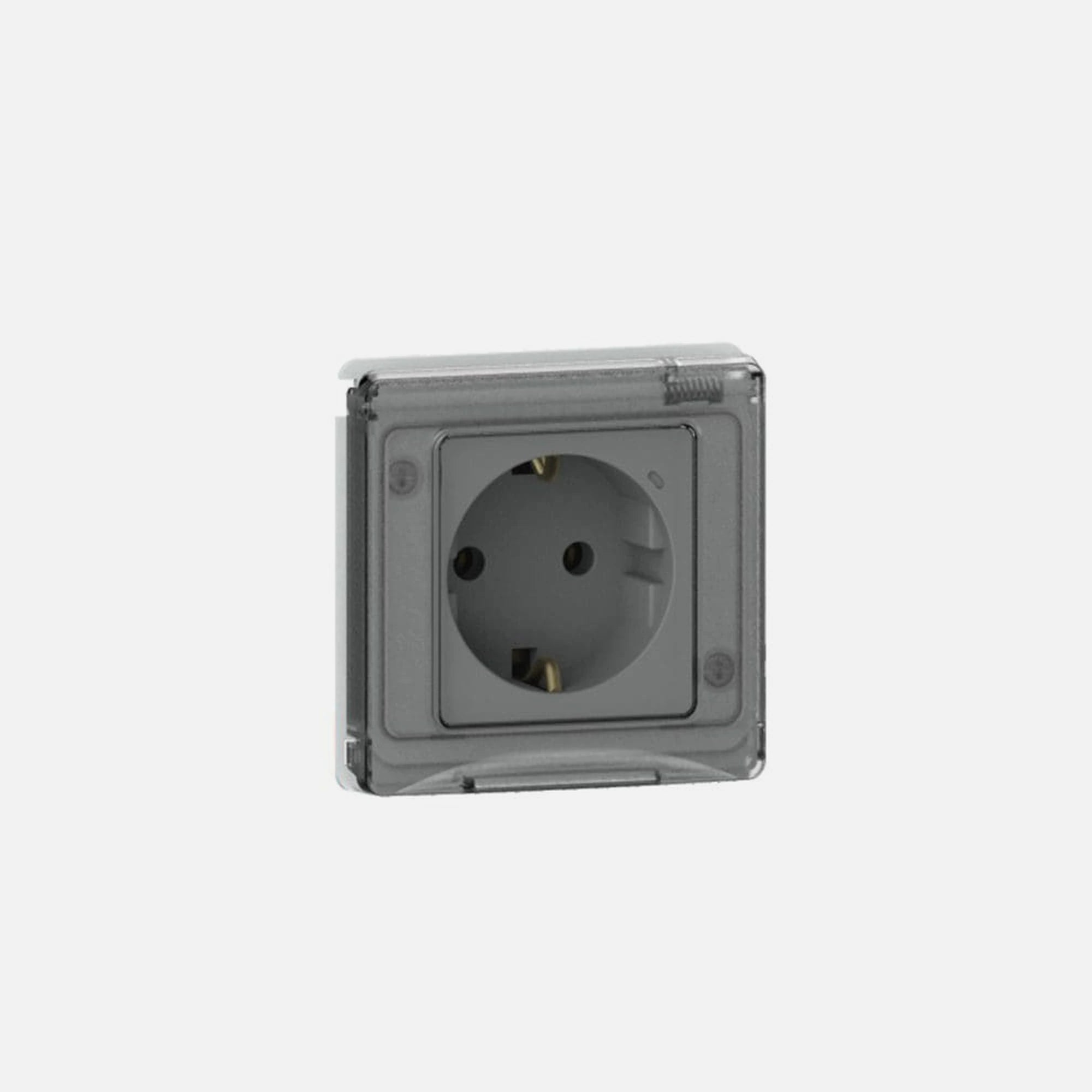 Stinel “Aqua” Schuko Safety Socket Mechanism With Automatic Contacts Waterproof IP55 White + Frame