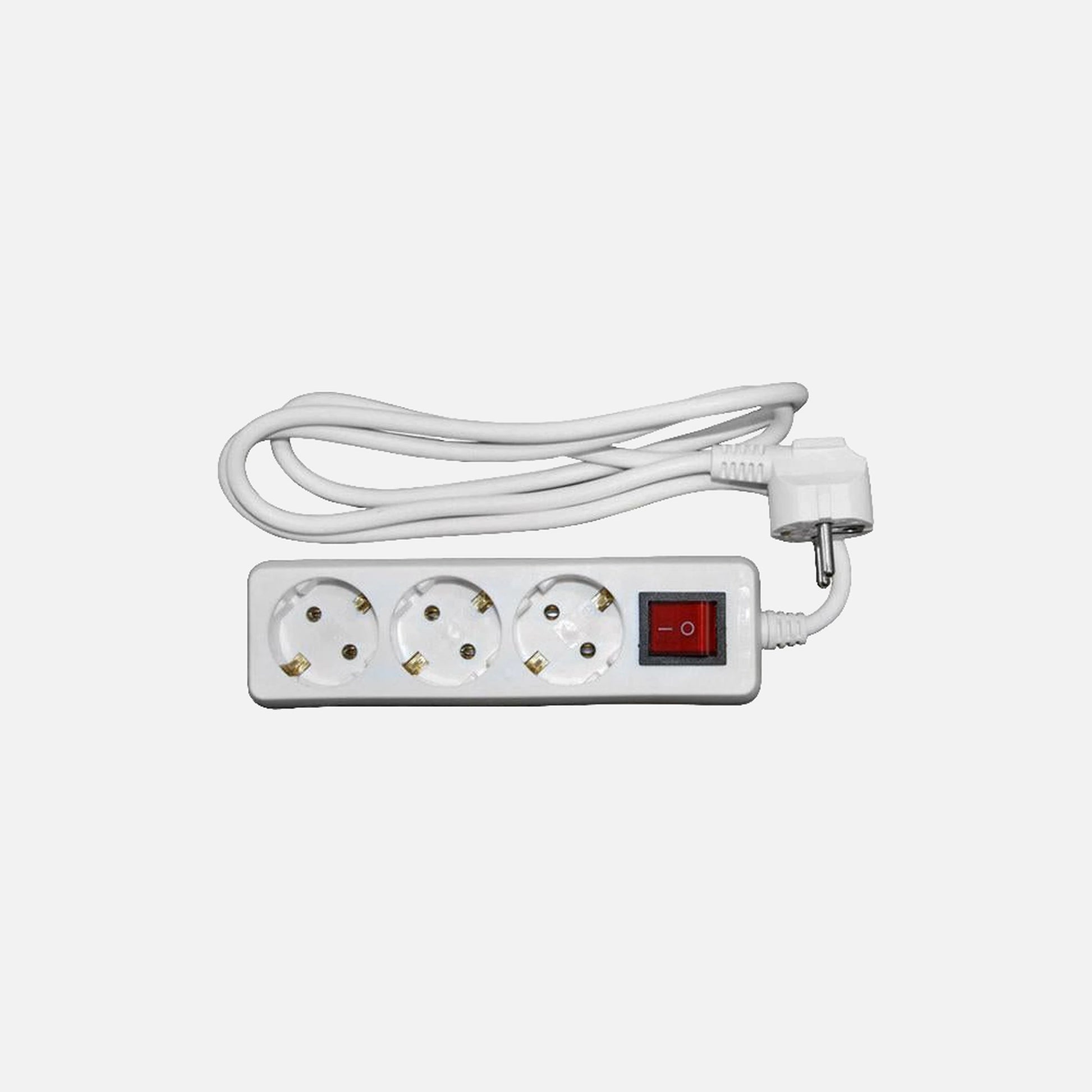 AD Power Strip 3 Sockets 3G1 Cable Switch White