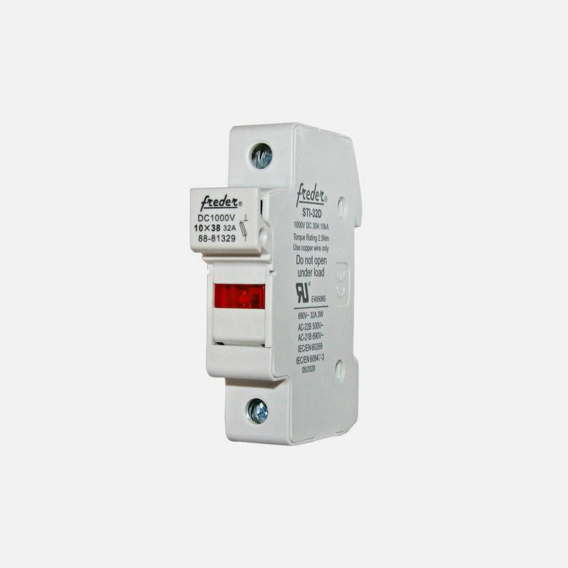 Ad Monopolar Base 32A for Cartridges 10X38mm 1000Vdc Freder