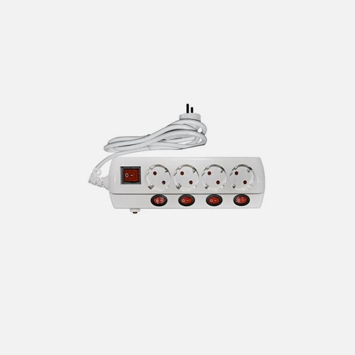 AD Power Strip 4 Sockets 4 Switches 1.5m White