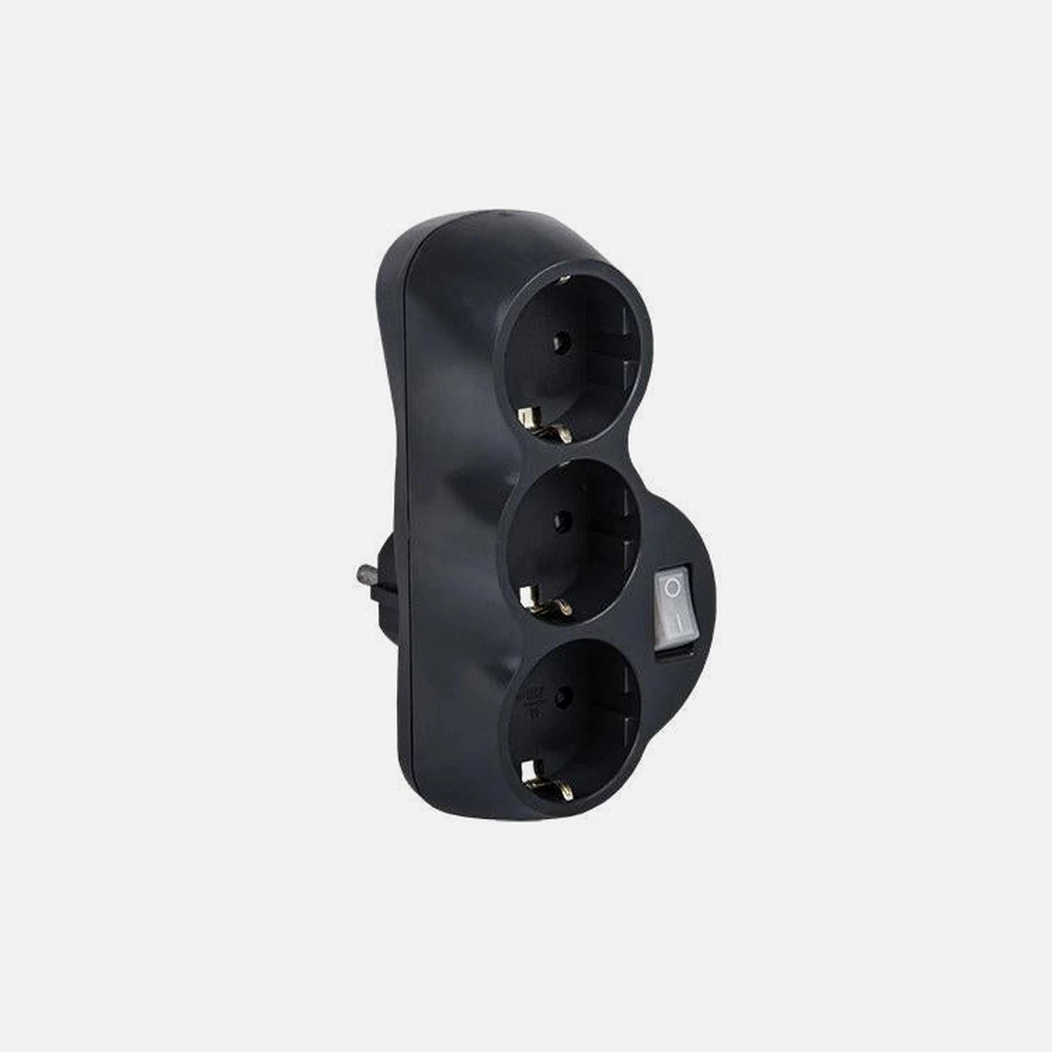Triple Schuko Adapter with Switch 16A 3500W Black