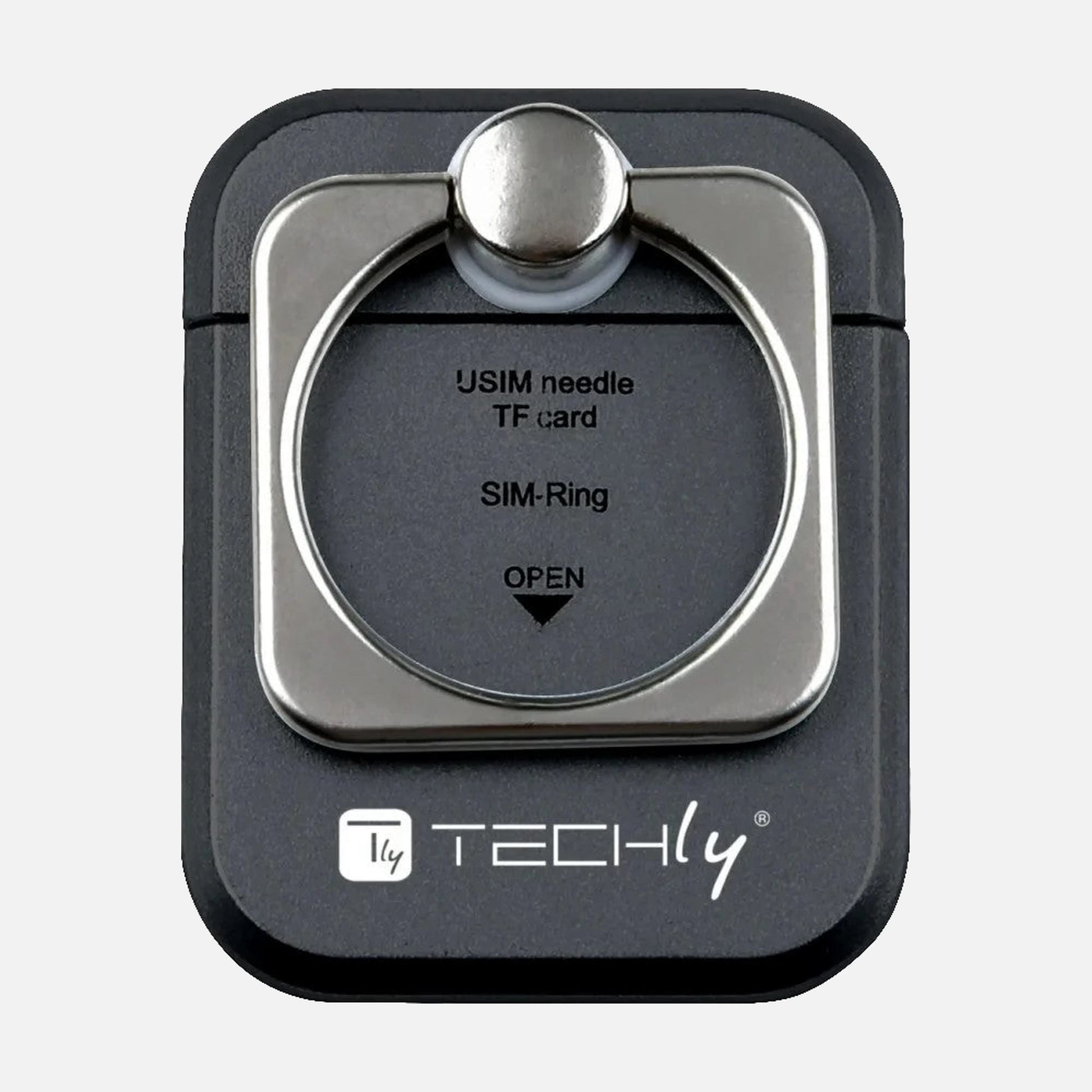 Techly I-SMART-RINGB Smartphone Ring Stand Holder Black