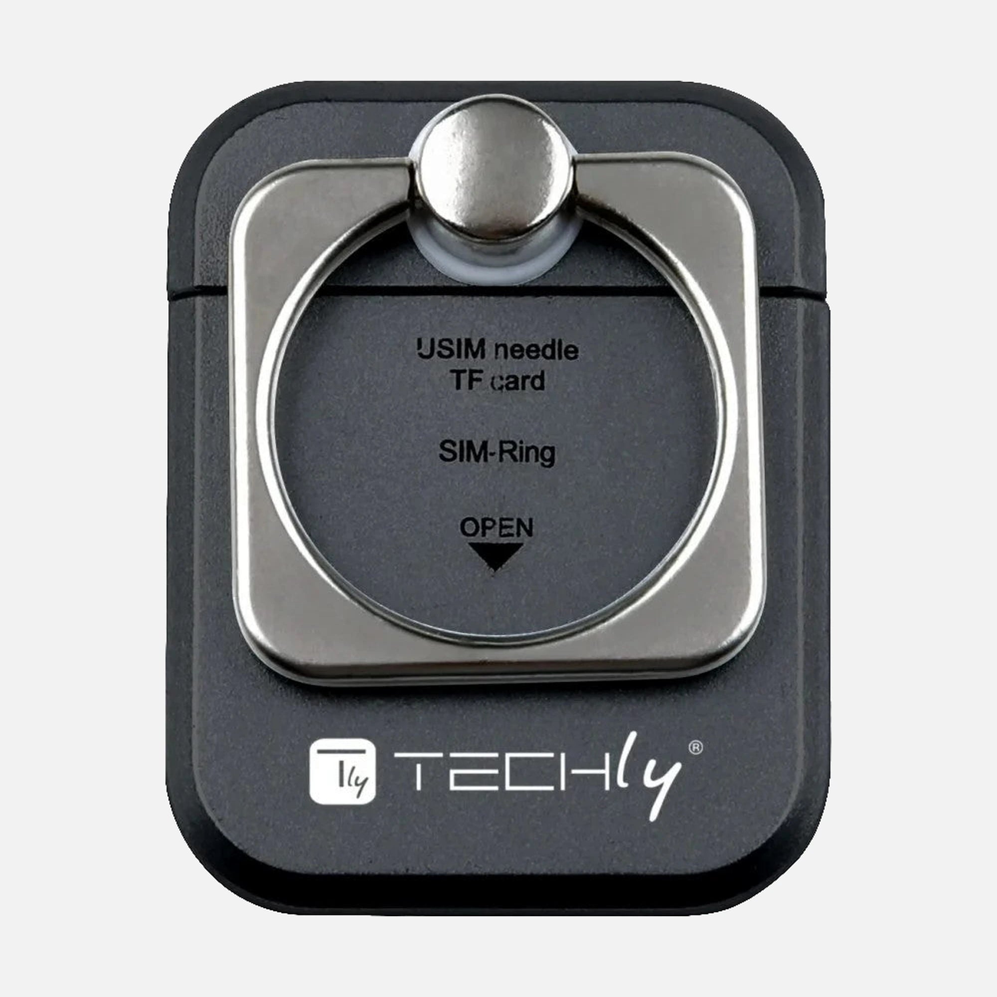 Techly I-SMART-RINGB Smartphone Ring Stand Holder Black