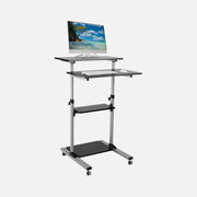 Techly ICA-TB TPM-3 Mobile Workstation Standing Desk with Shelves