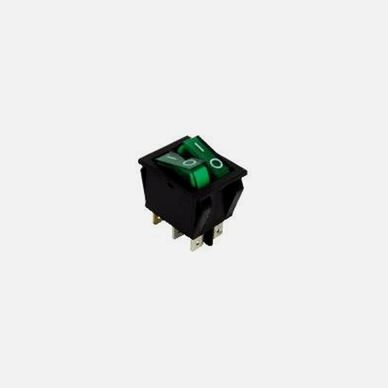 GBC 24.2510.10 - Switch with light (Green) ON-OFF Double - Bipolar 3 contacts 15A