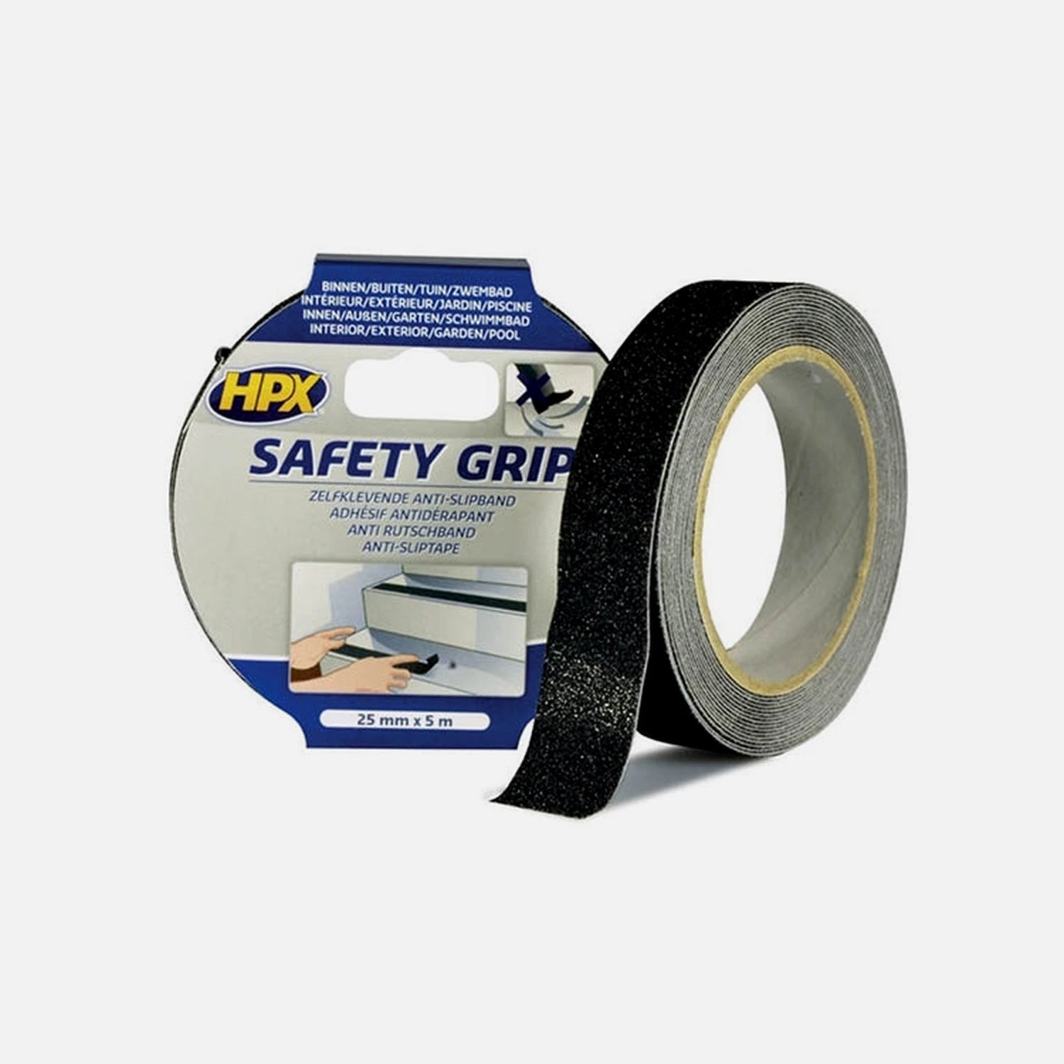DIY-Safety grip anti-slip safety tape black 25mm x 5m