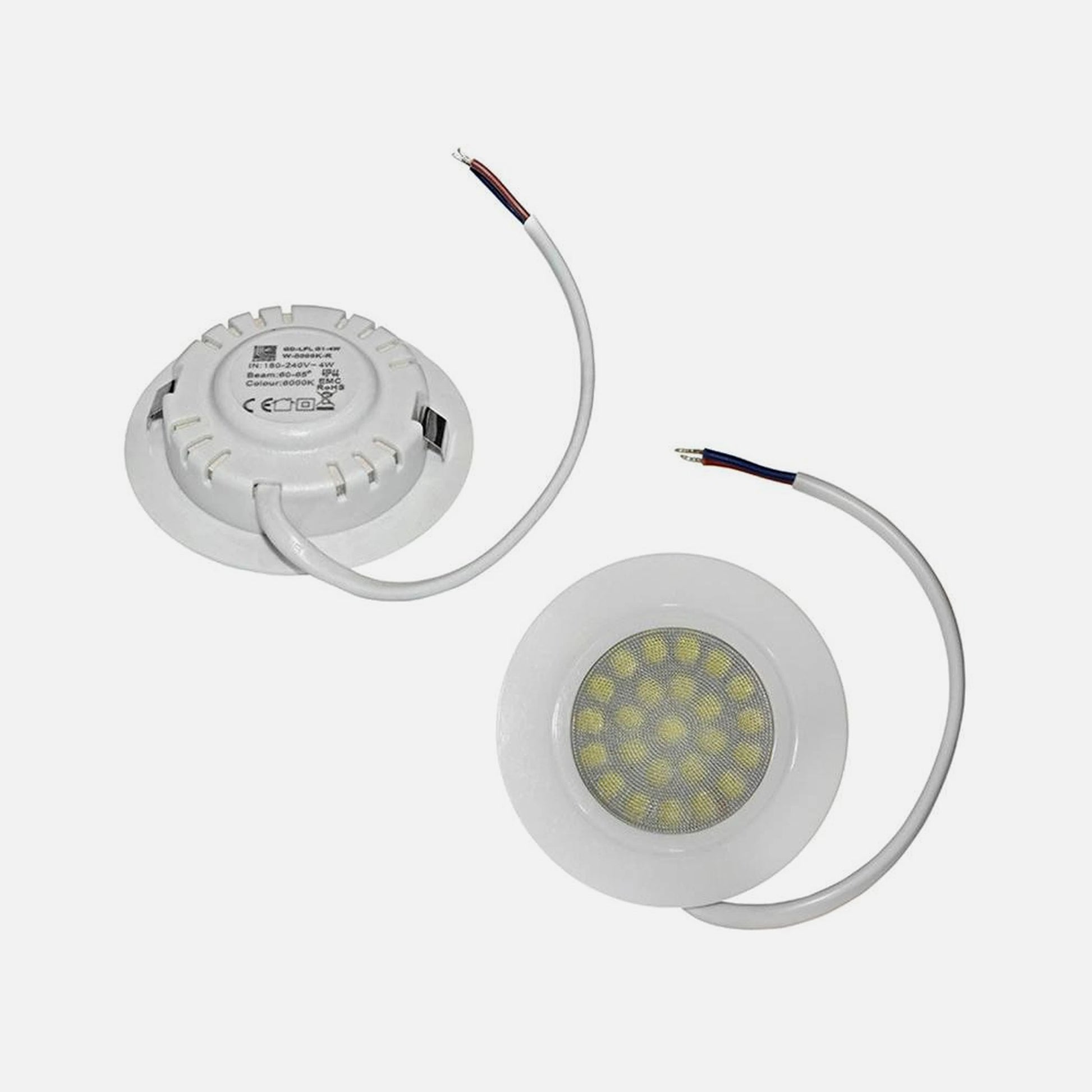 Recessed Spot light white plastic body LED - 4W 240V Cool White 3000K