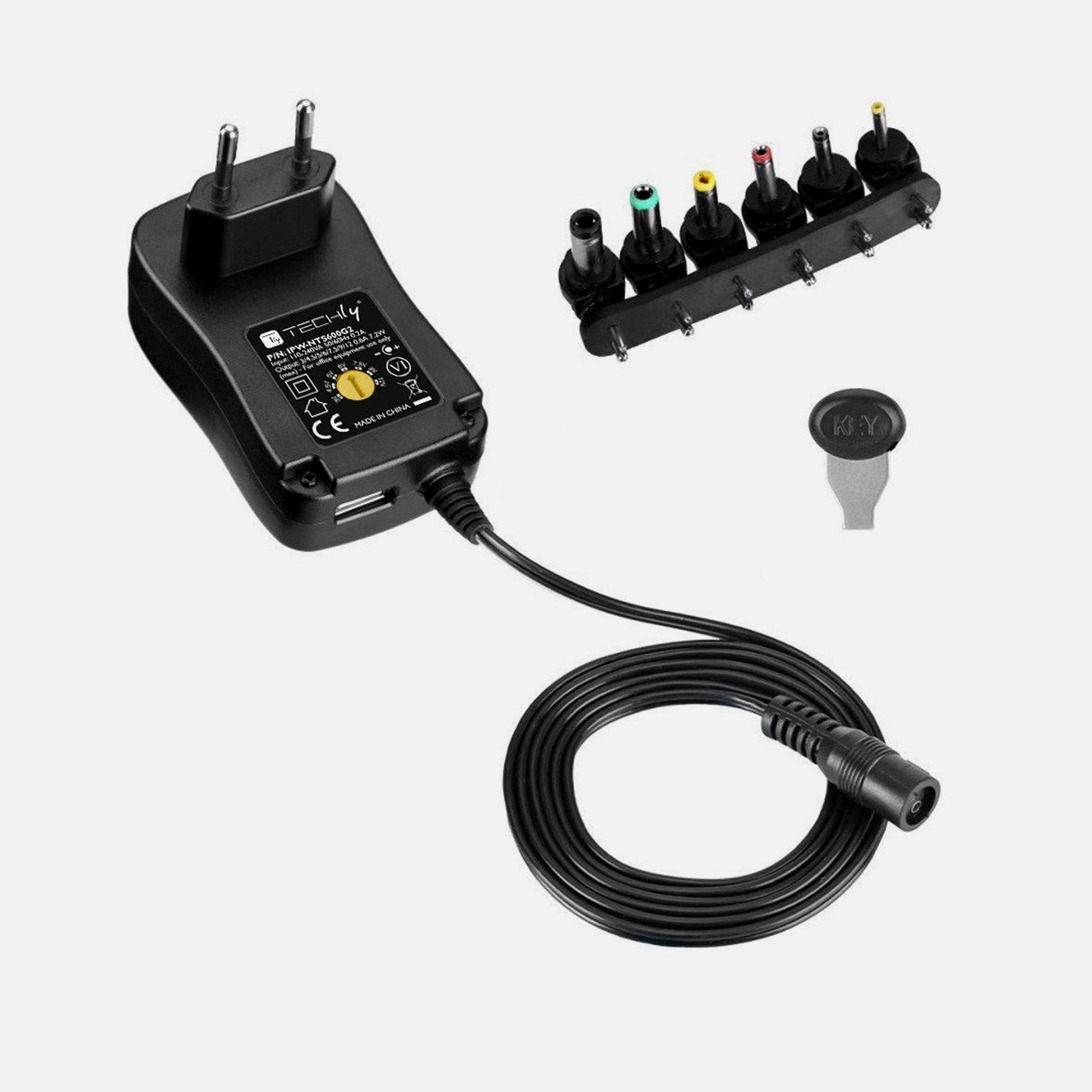 Techly IPW-NTS600G2 Adjustable Universal Power Supply 600 mA