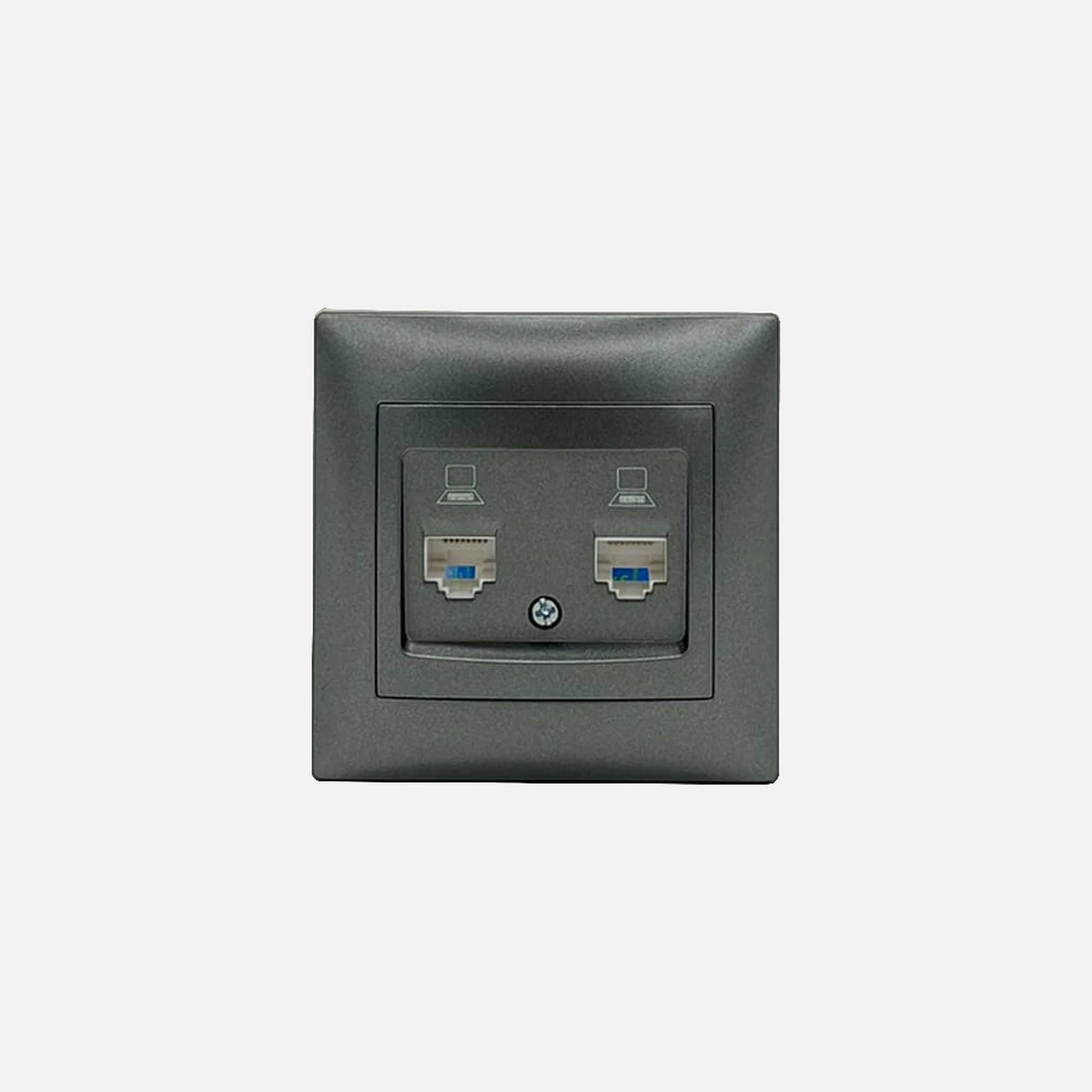 RP - Stinel Domus Anthracite Double Socket Cat6