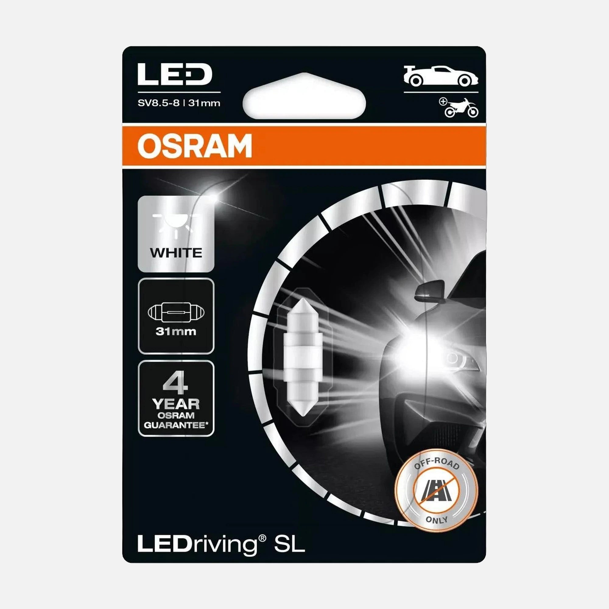 LEDVANCE OSRAM Auto Auxiliary Bulb LED SL C5W-6438DWP-01B,SV8.5-8-31mm