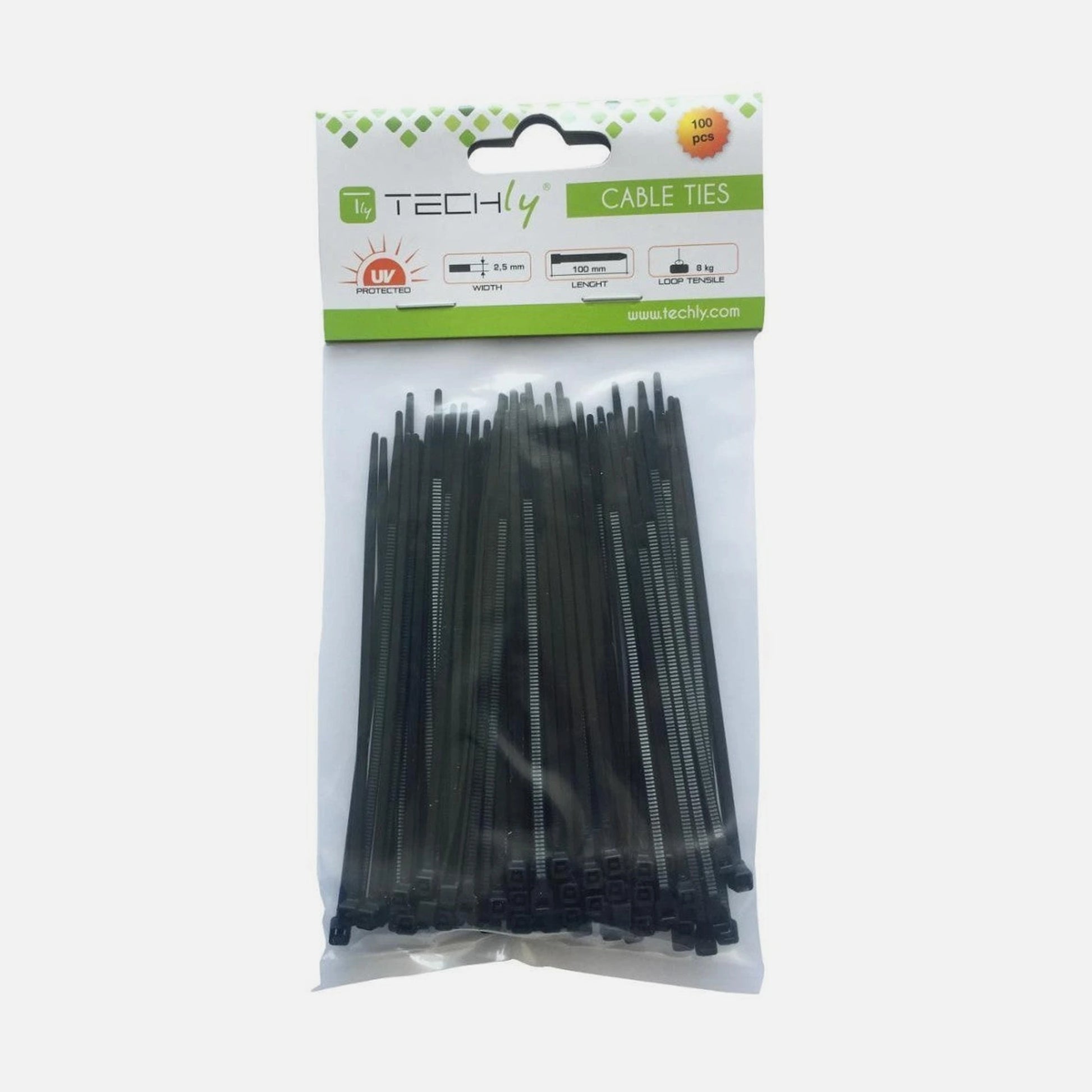 Techly ISWT-10025-BK Cable Ties 100x2.5mm Nylon 100pcs Black